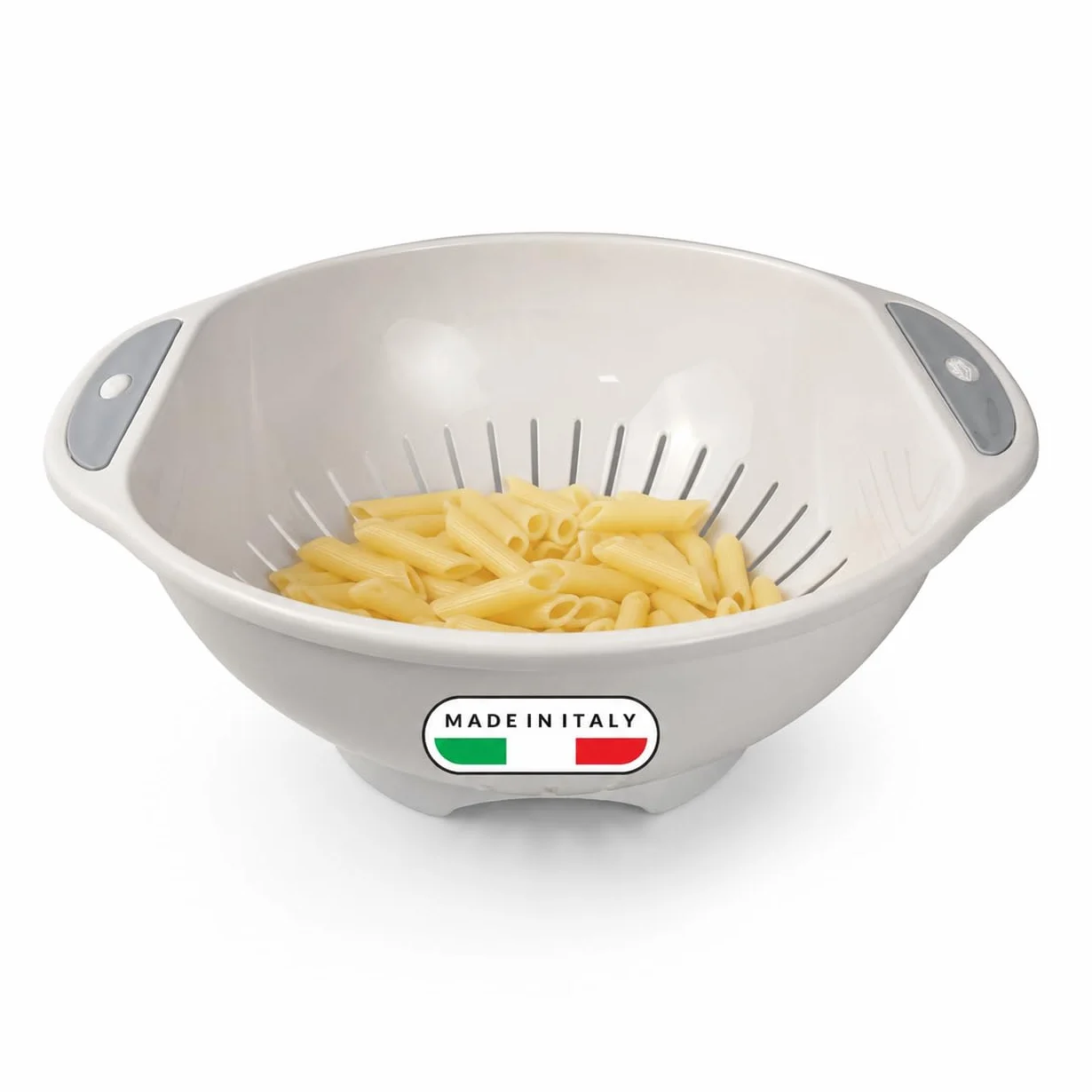 Passoire à Pâtes Ø 28 cm, Égouttoir Plastique avec Pieds et Poignées, Lave-Vaisselle, Made in Italy