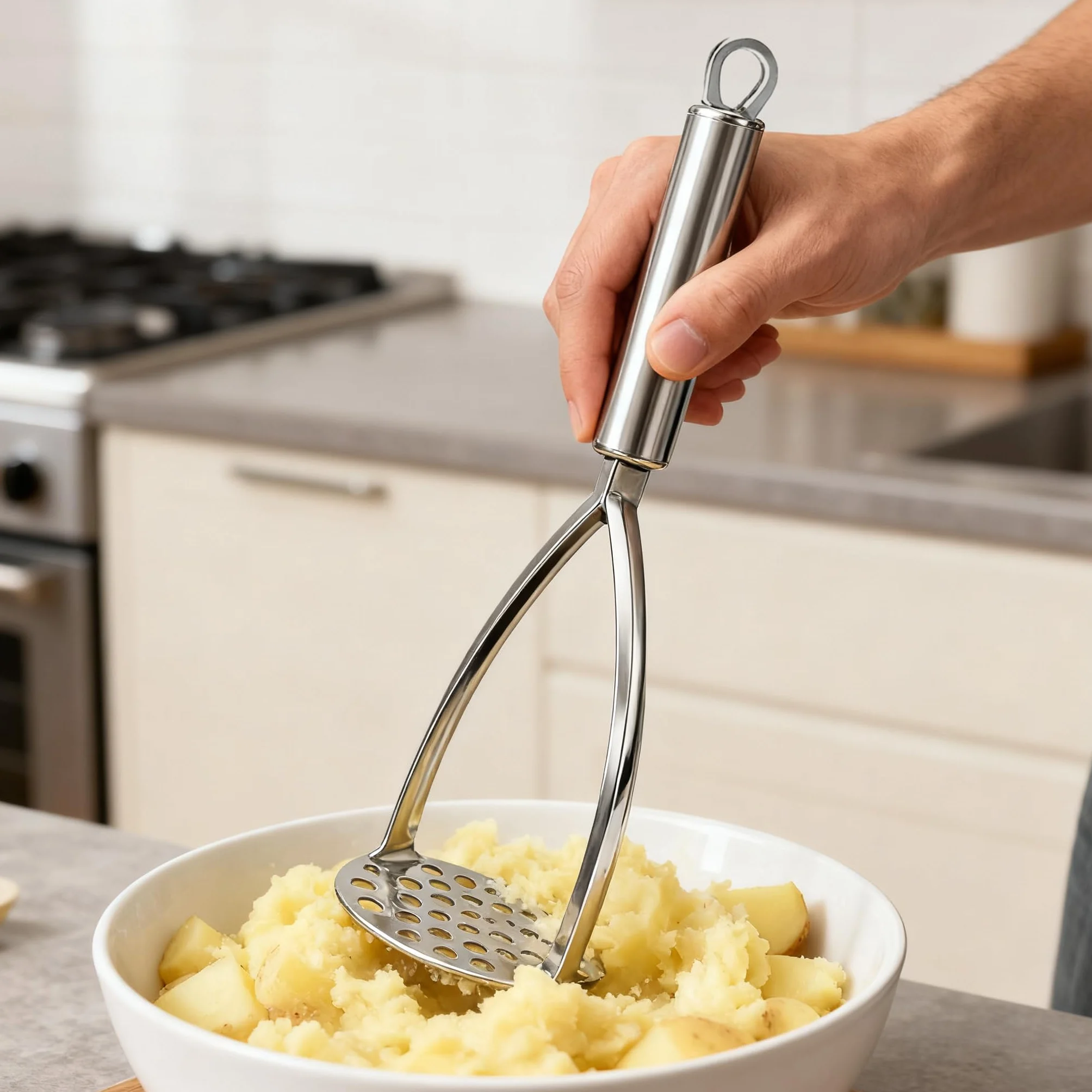 Presse-purée en acier inoxydable robuste pour purée de pommes de terre, légumes