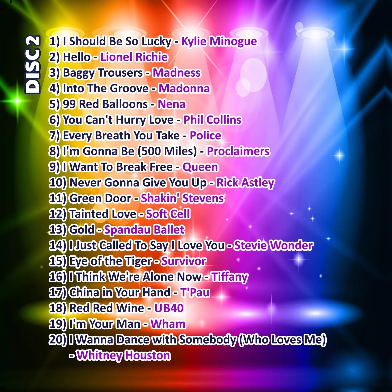 Mr Entertainer Big Hits of The 80's Double Pack 40 Classic Songs Karaoké