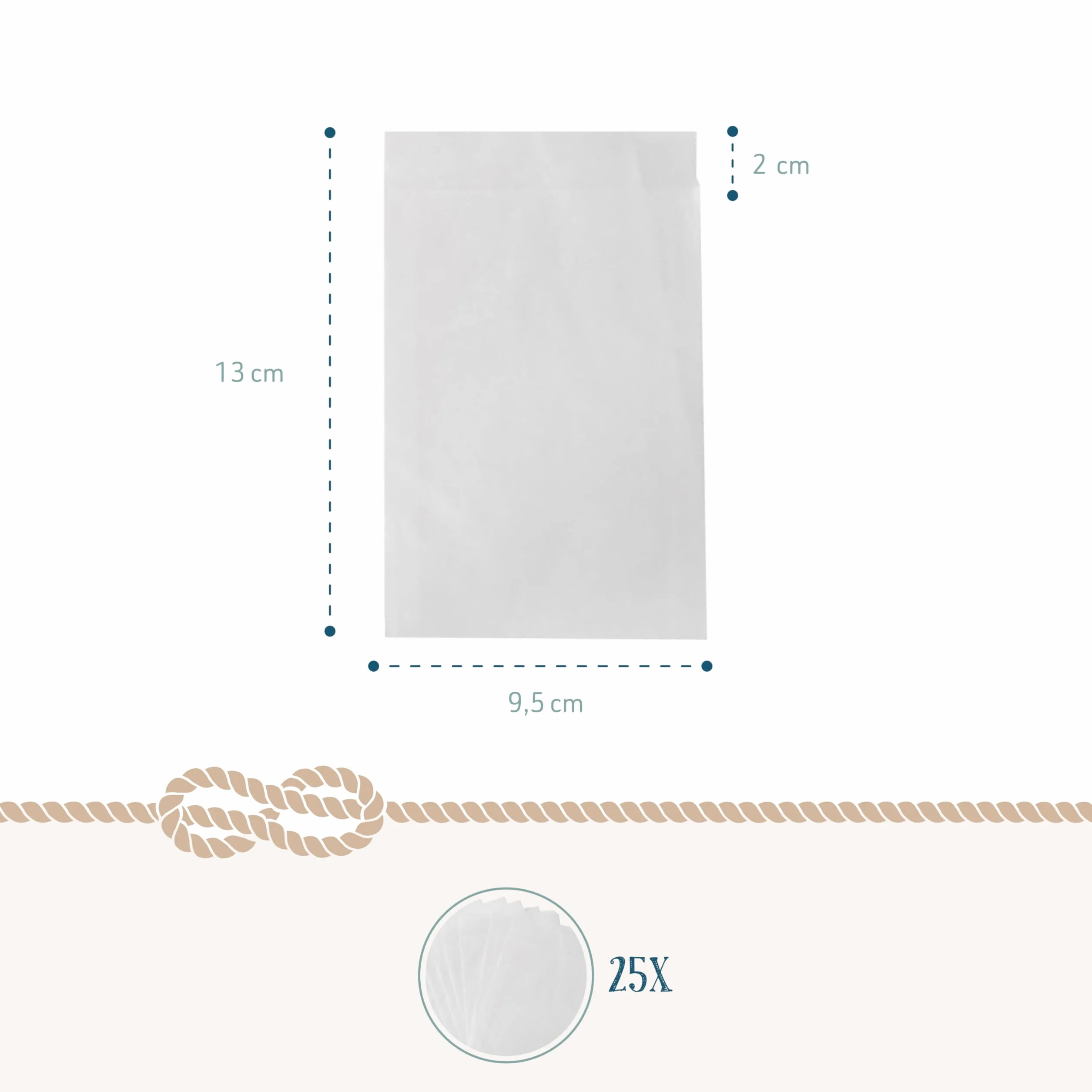 Sachets en papier parchemin translucide 9,5 x 13 cm 25 pièces pour graines bonbons épices bijoux vis