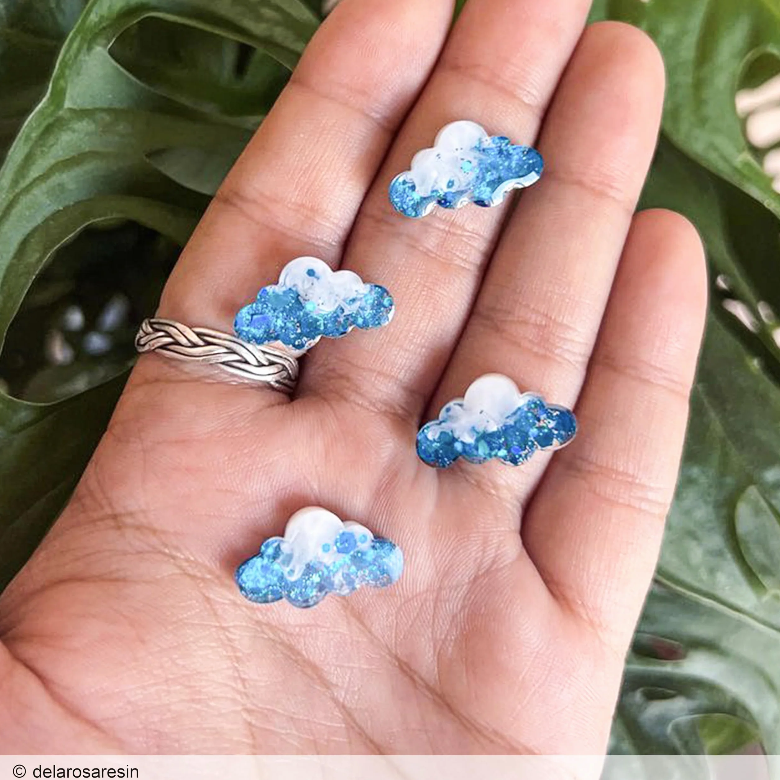 MelbMolds Moule en silicone pour résine époxy en forme de mini nuage : Créez des porte-clés et bijoux DIY