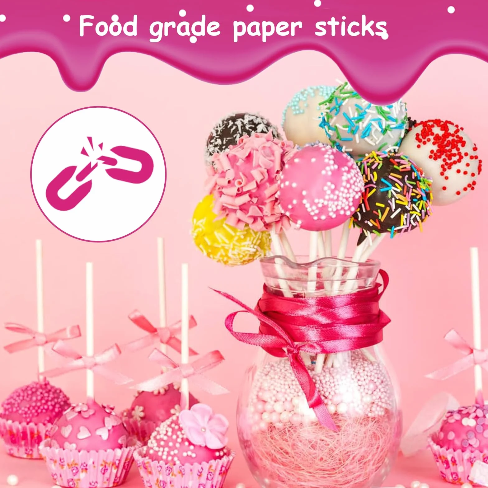 200 Pièces Bâtons pour Cake Pop 10 cm 15 cm Papier Solide Sucettes Gâteaux Desserts Blancs