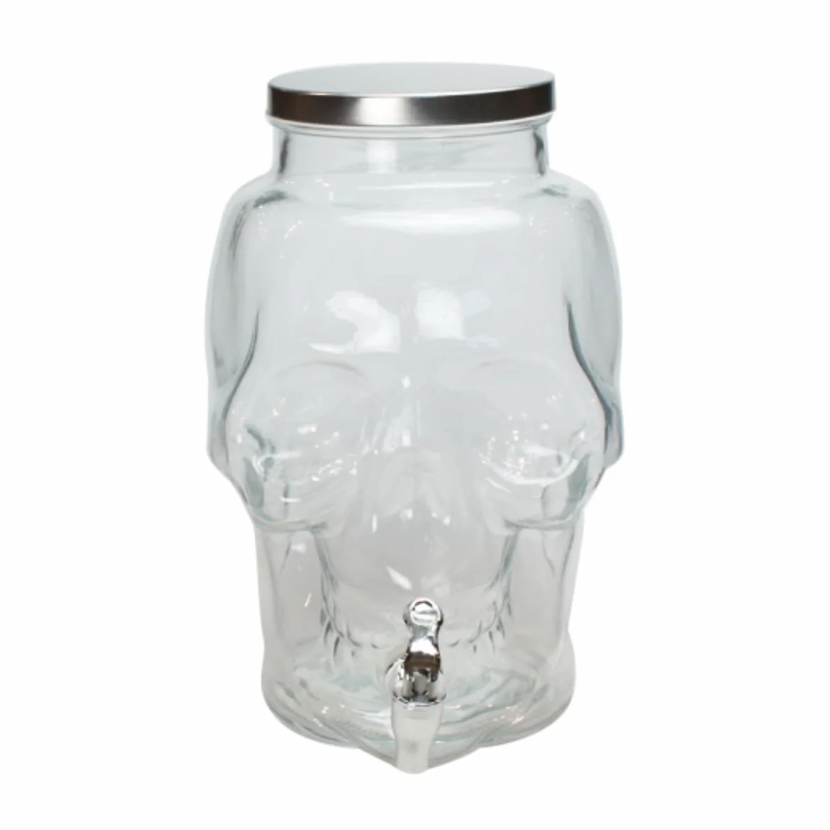 Fontaine Distributeur de Boisson 8L Forme Tête de Mort en Verre Cubanios avec Robinet