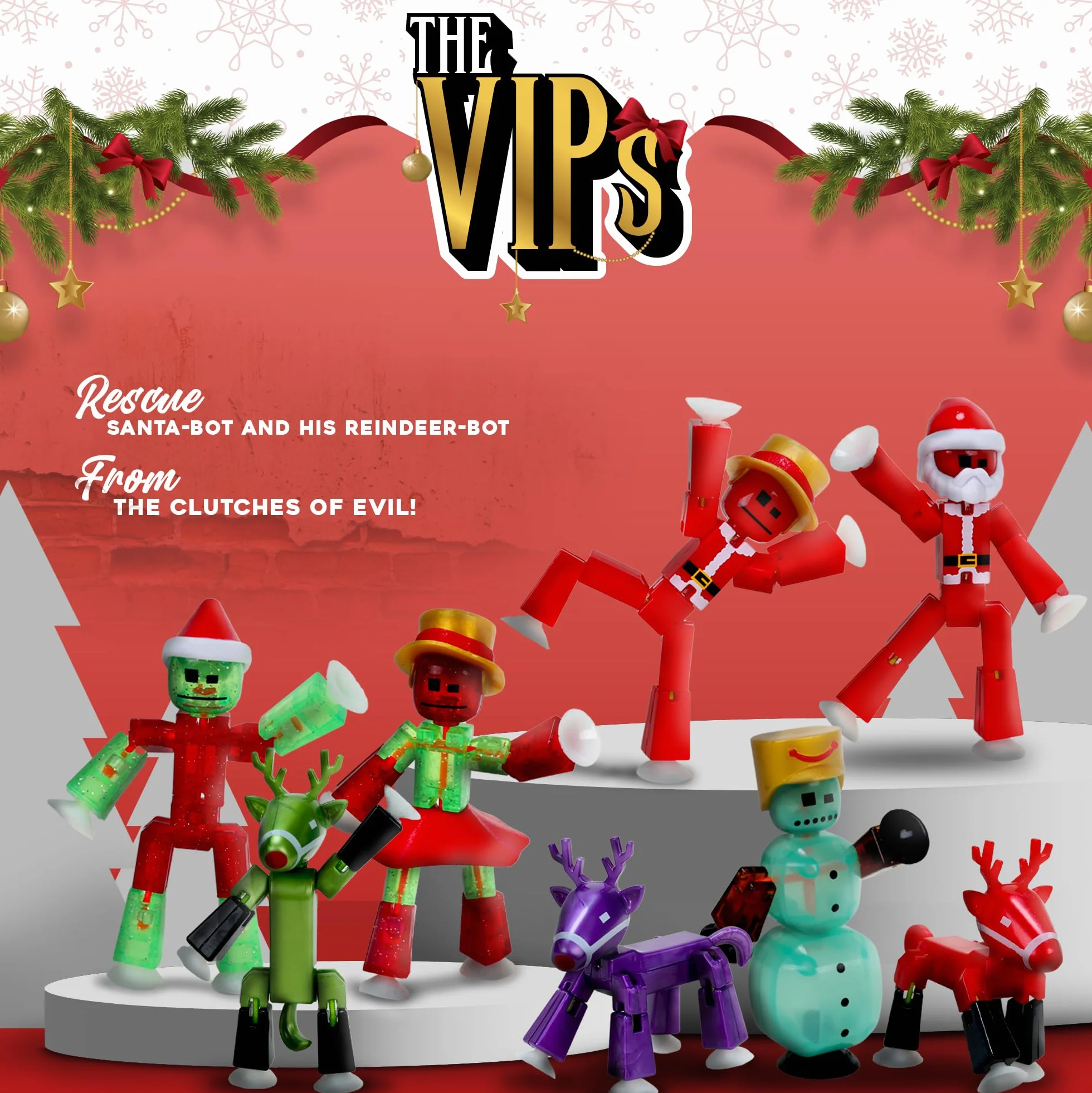 Zing Calendrier de l'Avent Stikbot Figurines à collectionner Hero Save Christmas avec Stikbots exclusifs