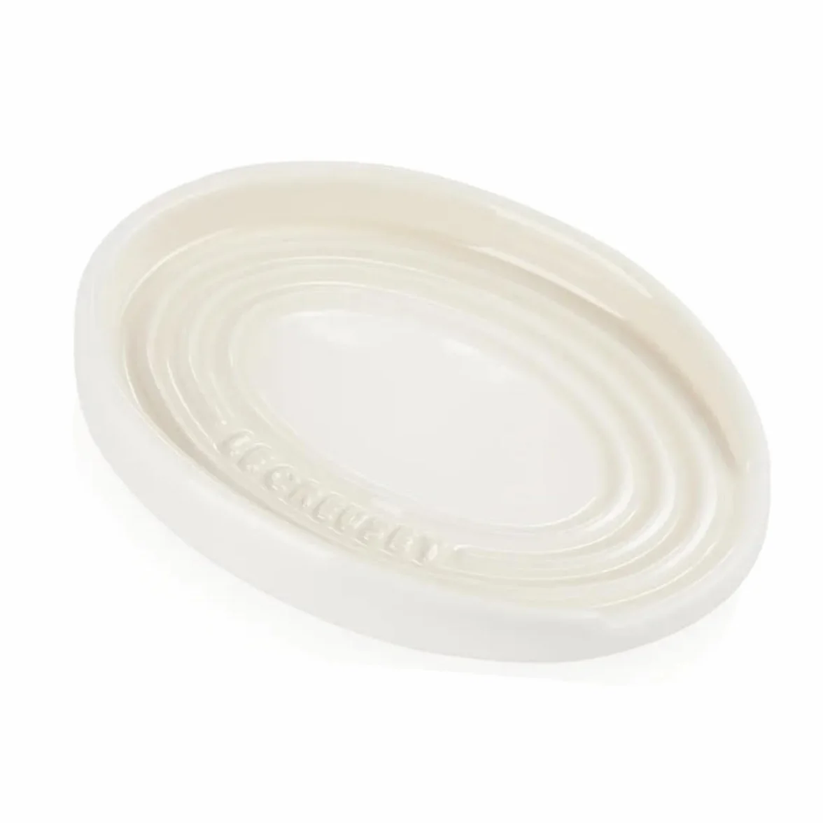 Le Creuset Repose-cuillère oval en céramique Meringue