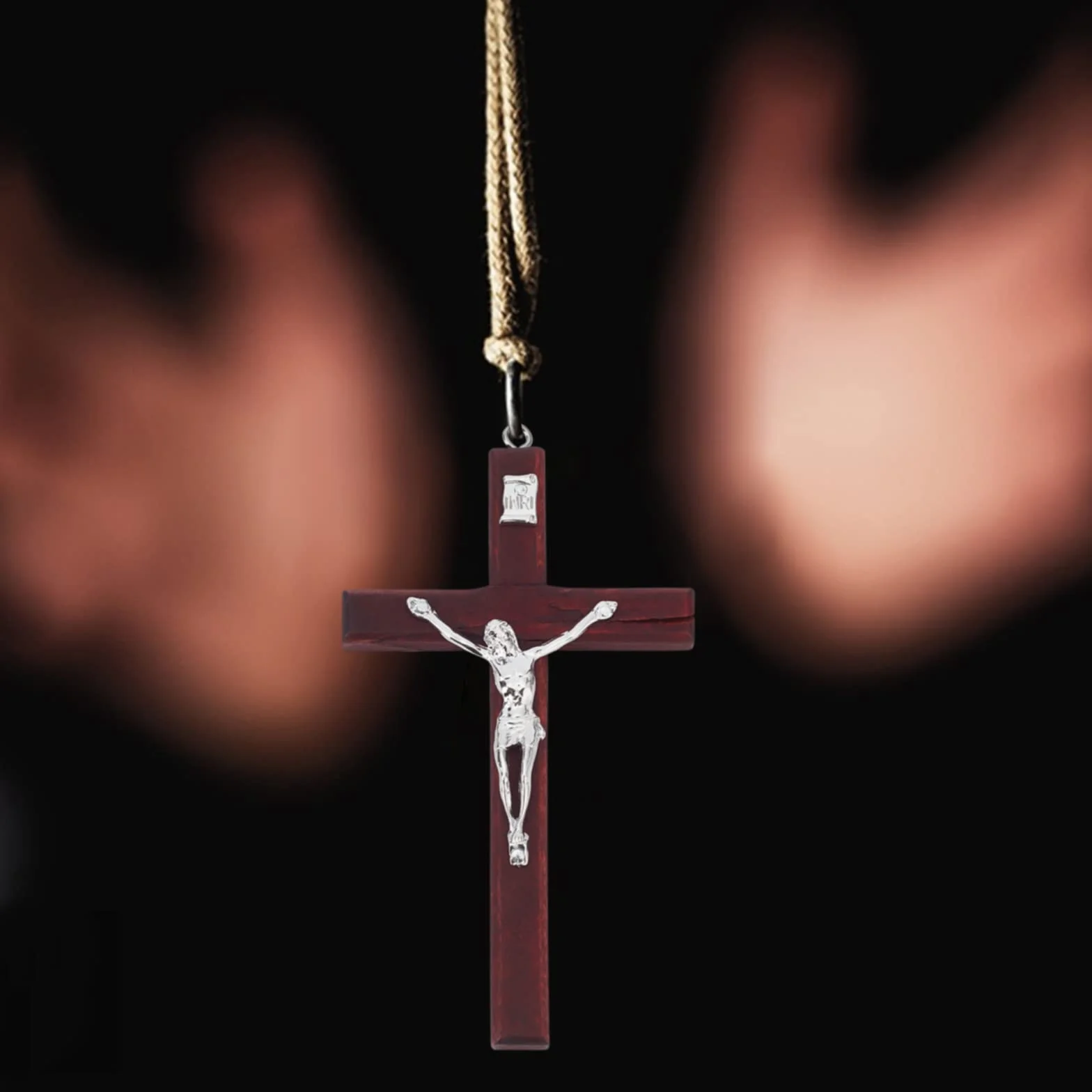 WEBEEDY Croix en Bois Crucifix 12 cm Murale Chrétienne 3 Couleurs