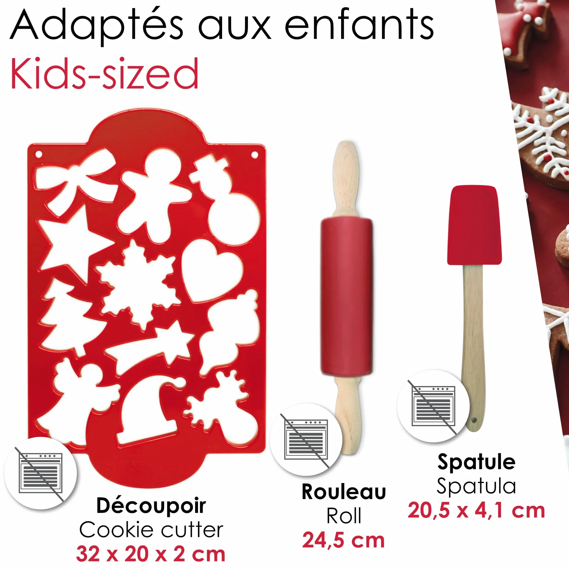 ScrapCooking Coffret Ustensiles Biscuits Noël Enfants Bois Silicone Pâtisserie