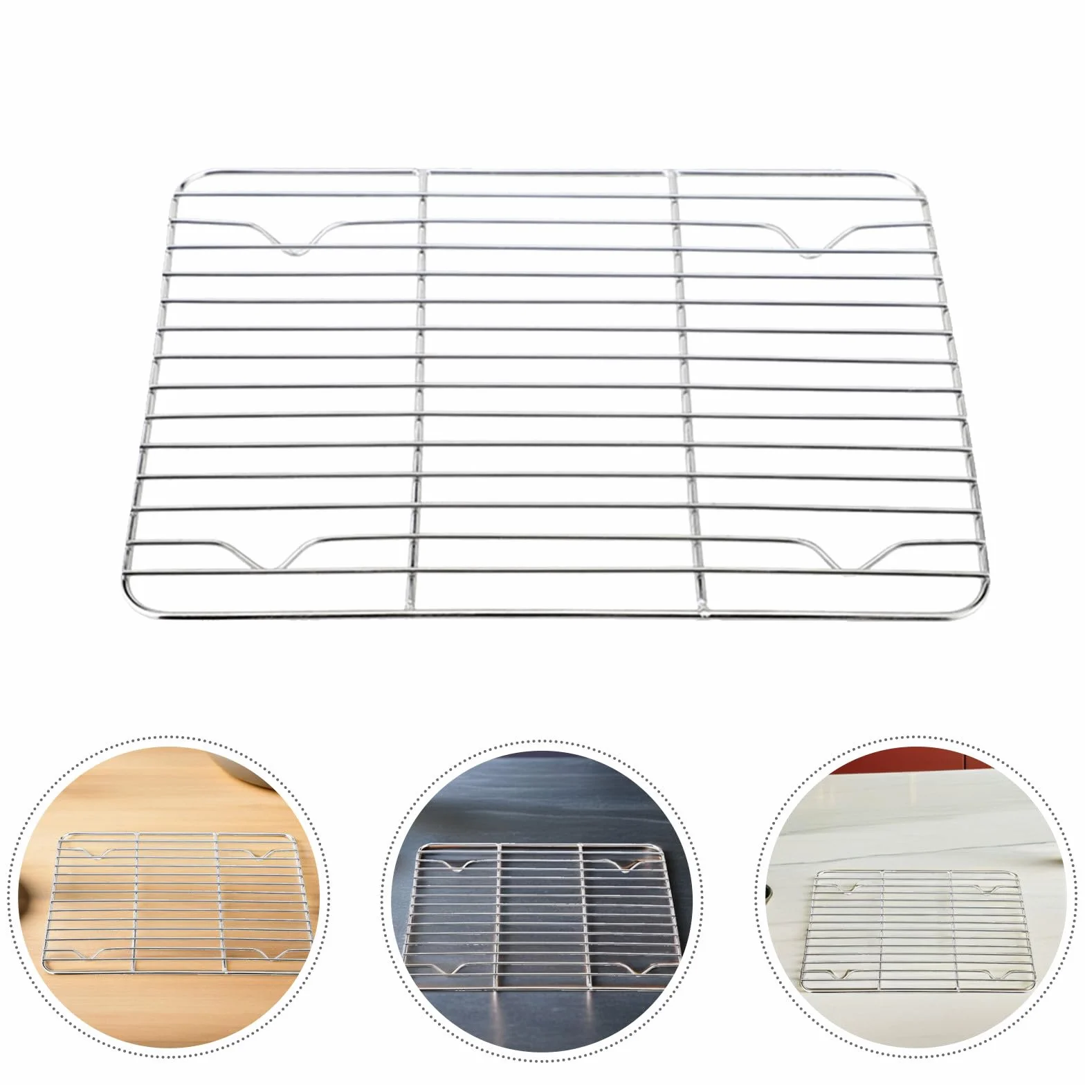 BESPORTBLE Grille De Refroidissement INOX 23x17 cm pour Air Fryer Cuiseur Vapeur