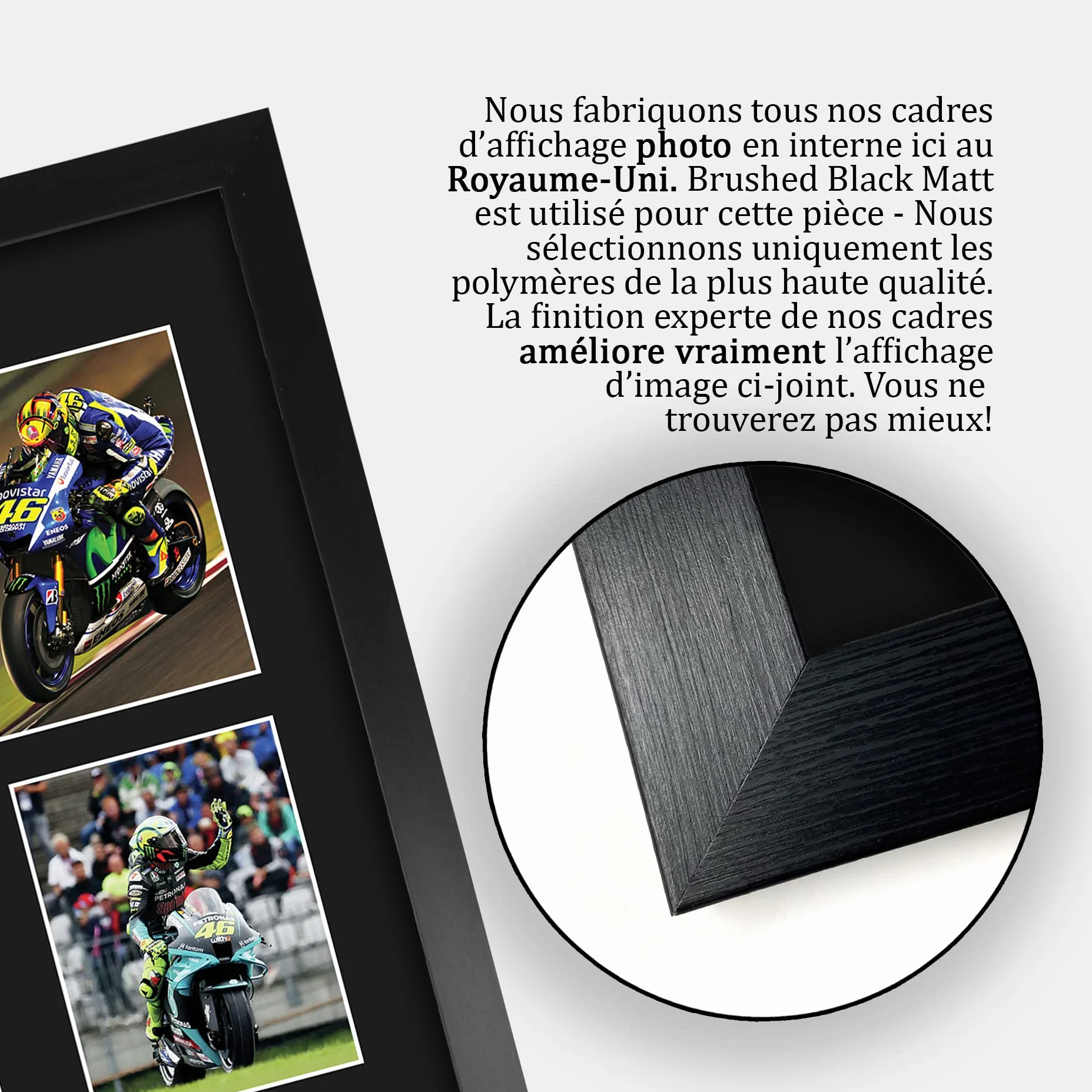 Valentino Rossi A3 Cadre Photo Autographe Signée MotoGP