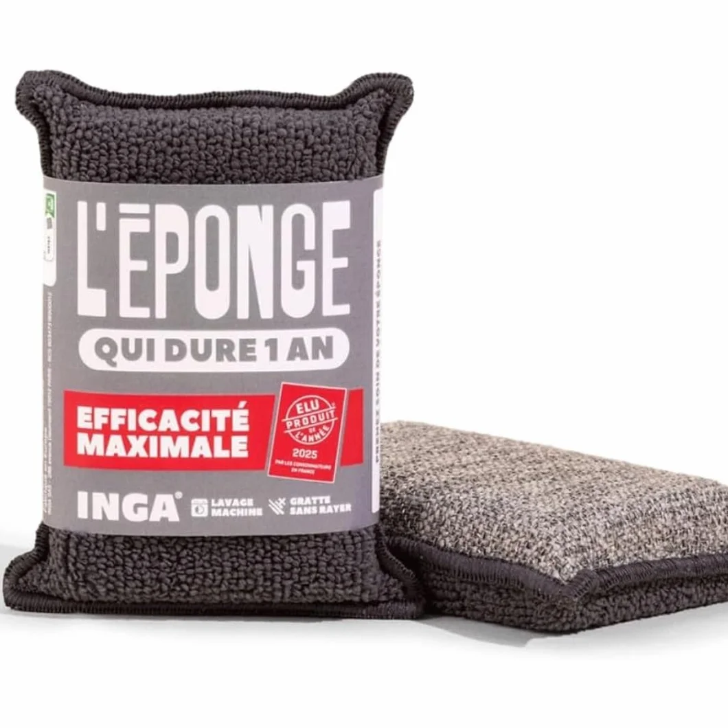 Eponges Réutilisables Lavables INGA 2 Pièces Fabriqué en Europe