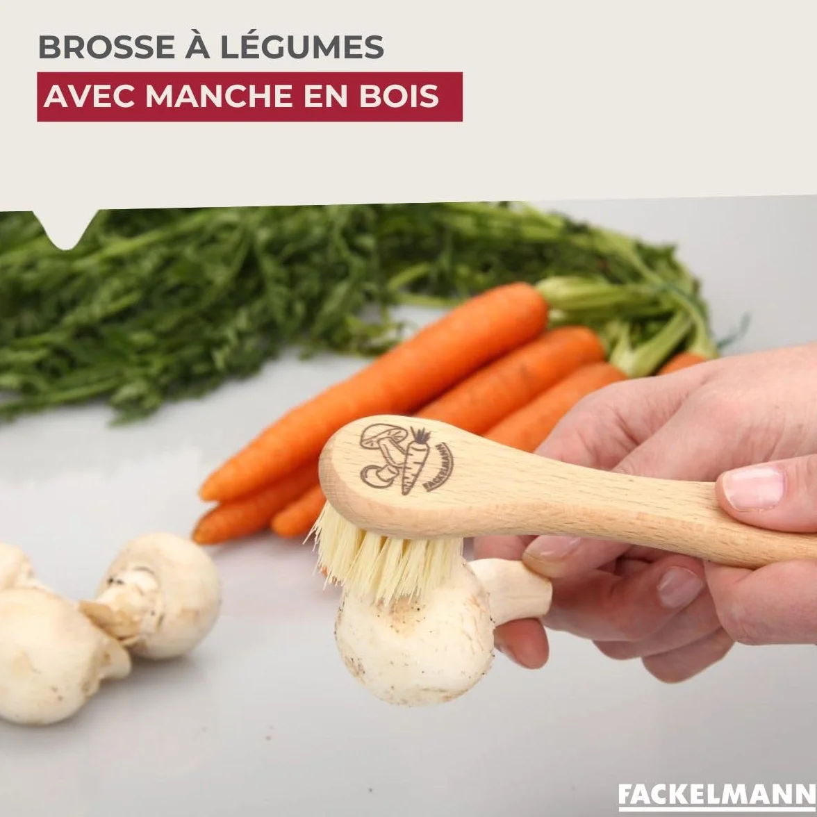Fackelmann Brosse pour légumes en Bois 13,5 x 3,6 x 3,3 cm
