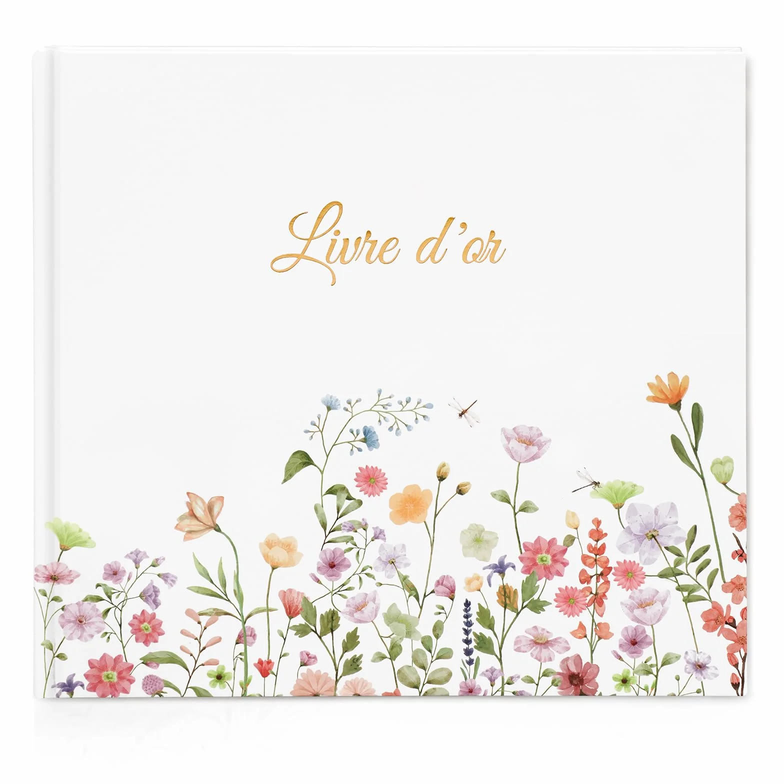 Livre d'or Mariage 40 Autocollants 46 Pages Doubles Papier épais 21x23cm Couverture Rigide Blanc