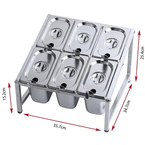 Étagère à épices Extensible, en Acier Inoxydable, pour Plan de Travail, Distributeur Indispensable pour assaisonnements, sauces, confitures - 45,4 x 34,7 x 25,4 cm