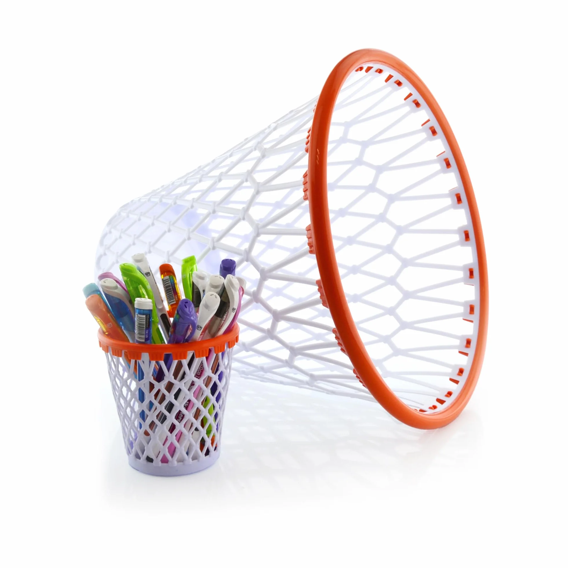 Poubelle Basket Lovers Lavable Résistante Recyclable Idéal pour Décorer Chambre avec Porte-crayons