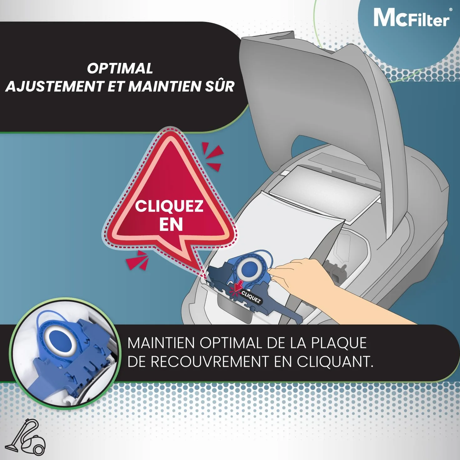 McFilter 16 sacs à poussière compatibles Miele série GN S2 S4 S5 S6 S8 Complete C2/C3 Classic C1 8 filtres inclus MAXI BOX