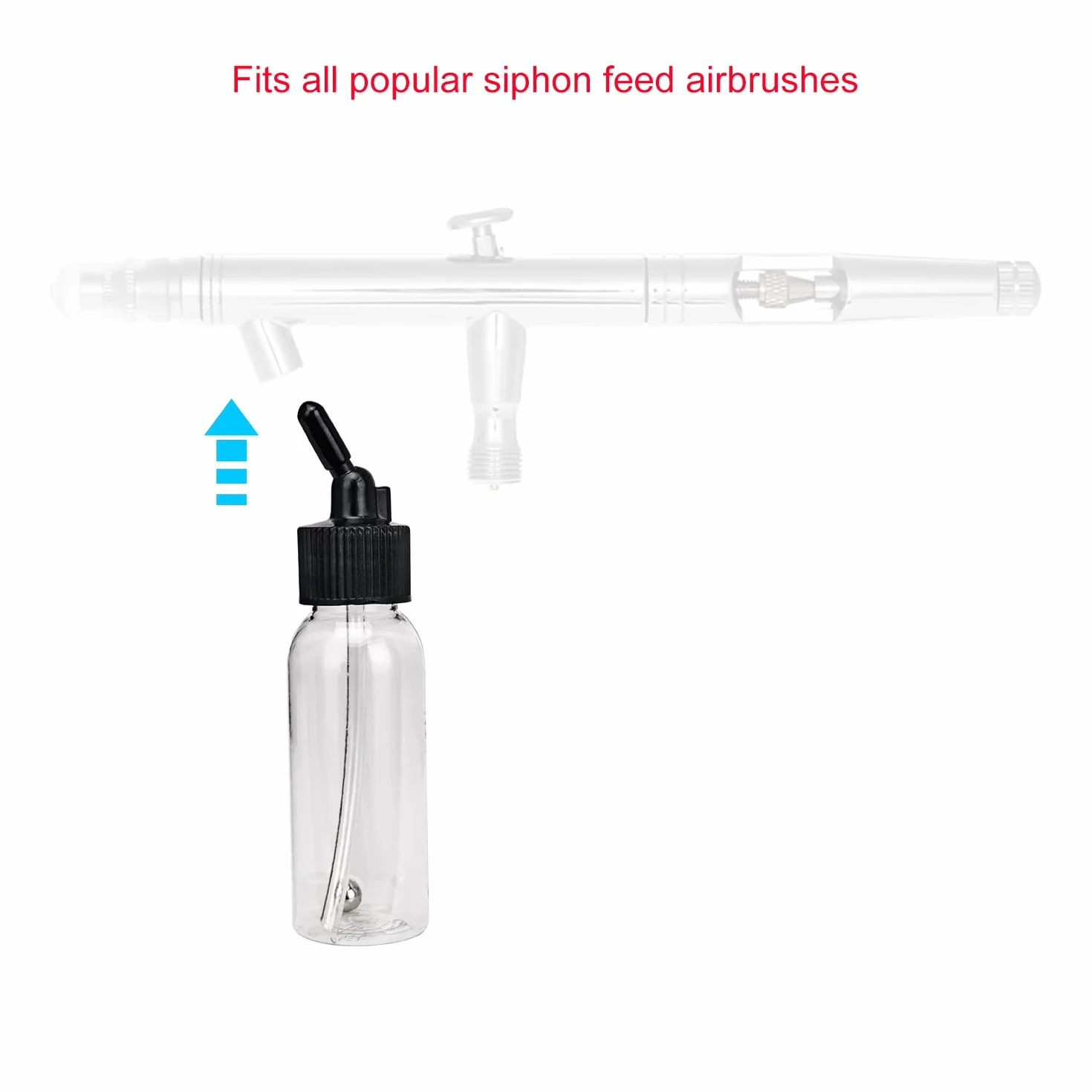 Peinture pour aérographe 1,2 Once 35 cm3 Boîte de 10 flacons avec Couvercle Adaptateur Capuchon