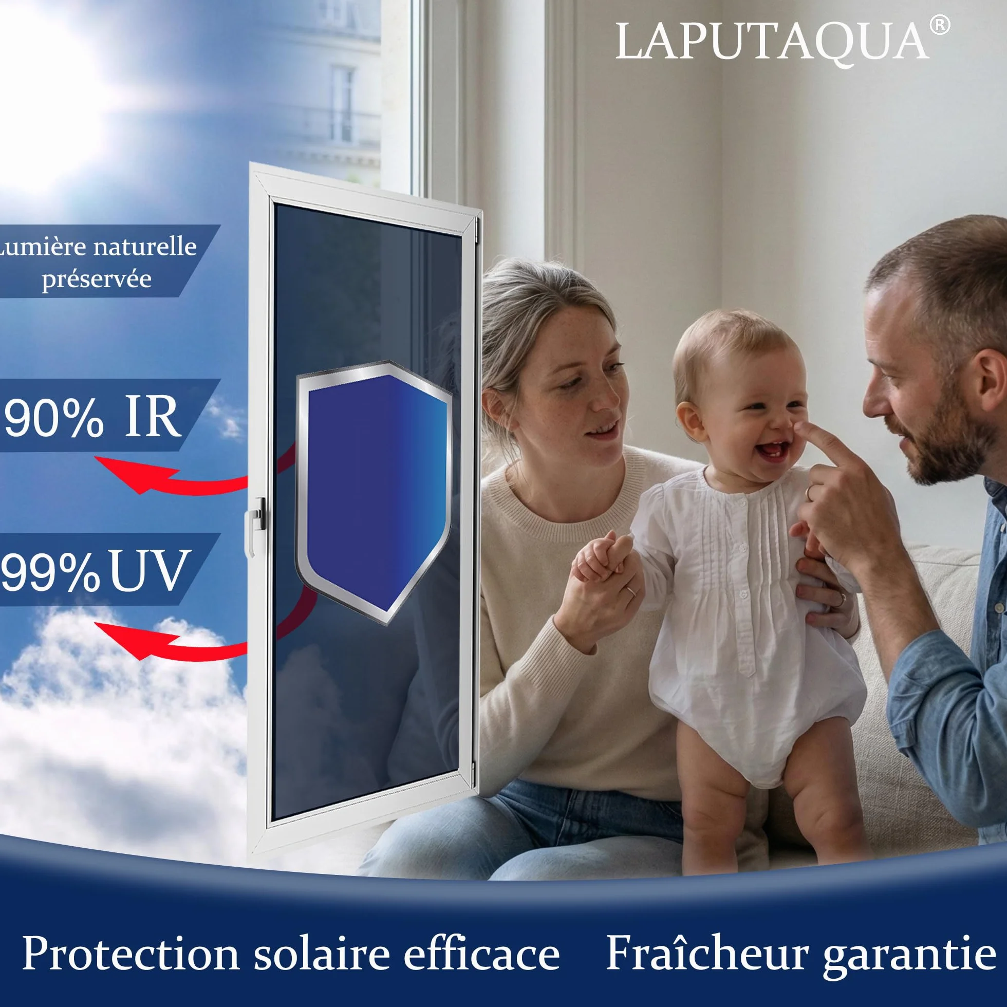 Film Fenetre Anti Regard Anti Chaleur Occultant sans Tain Anti UV Miroir 40x200cm Argent