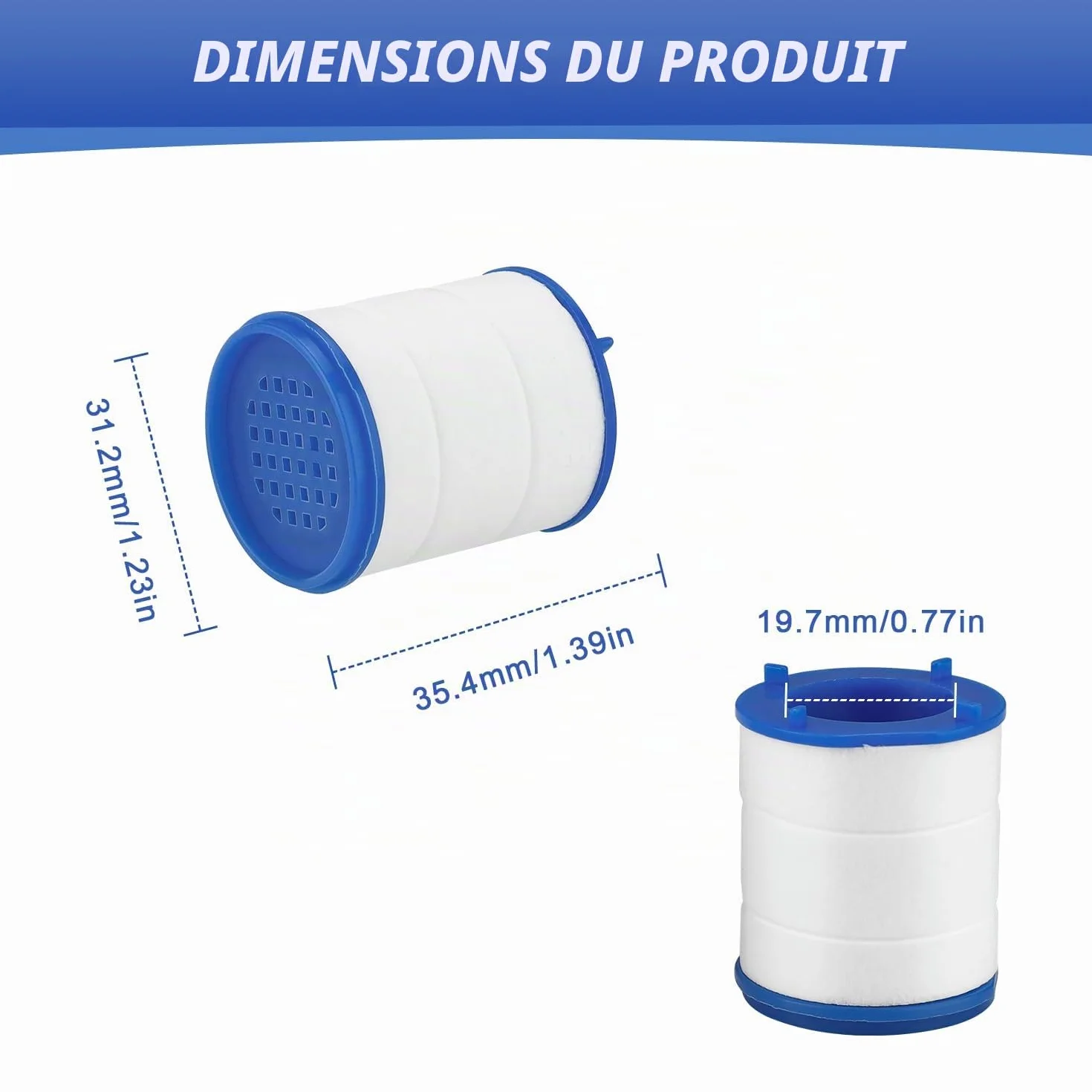 HASLED Pièces Élément de Filtre a Eau Robinet Anti Calcaire en Coton PP pour Cuisine Salle de Bain