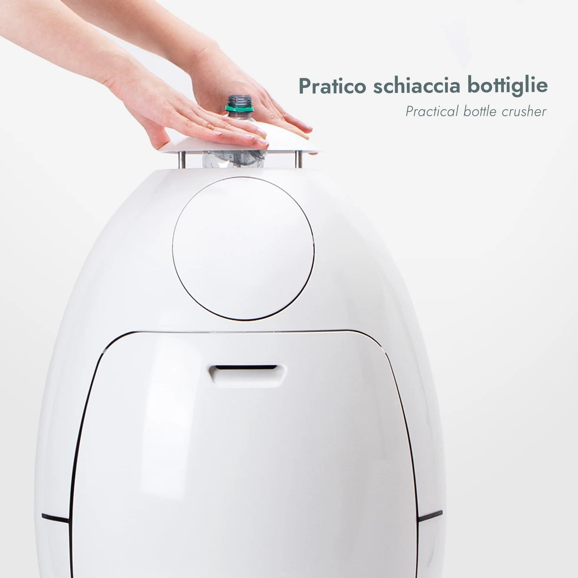 SoldiDesign Ovetto Poubelle de Recyclage 54L 3 x 18L Système de tri sélectif Blanc