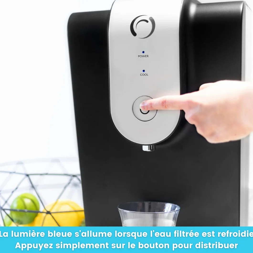 Aqua Optima Lumi Refroidisseur d'eau Filtré Distributeur d'eau de Comptoir 8,2 litres Noir Plastique