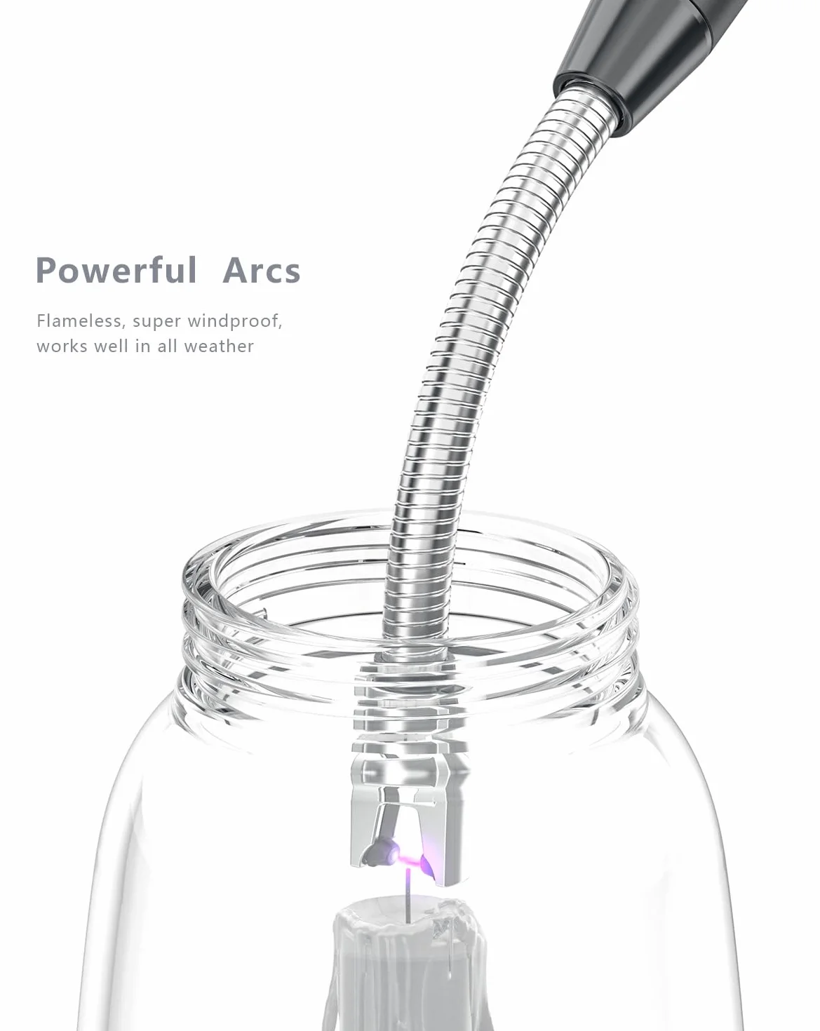 Allume Gaz Électrique Rechargeable USB-C Briquet Long