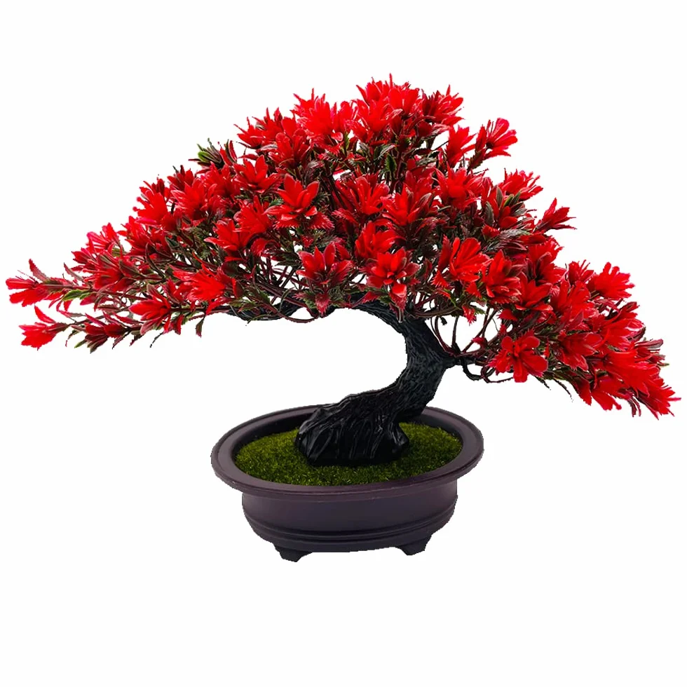 Bonsaï Artificiel Réaliste Genévrier Japonais Arbre Décoratif en Pot Maison Bureau