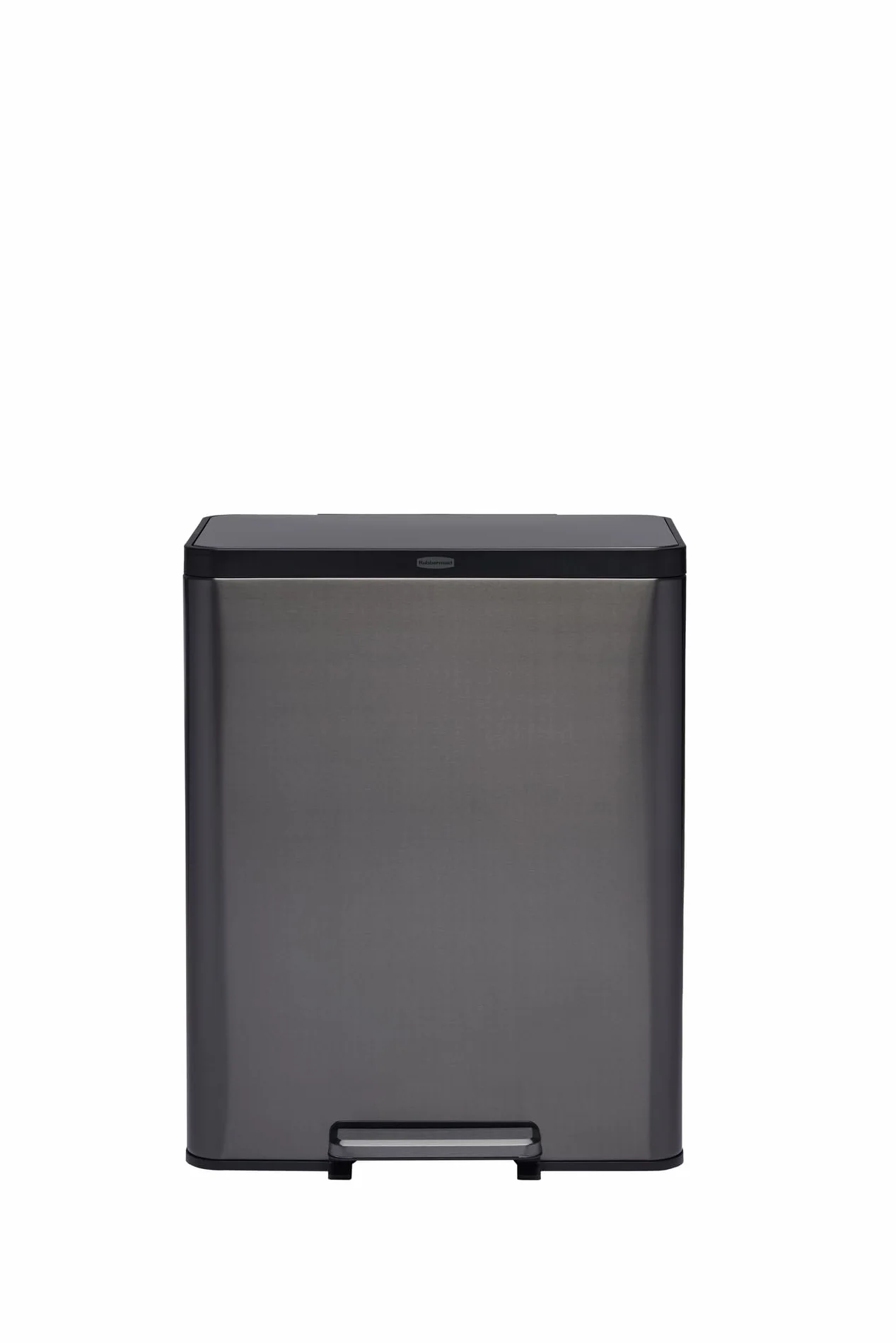 Rubbermaid Poubelle Double Flux Elite inox 60L Gris Charbon