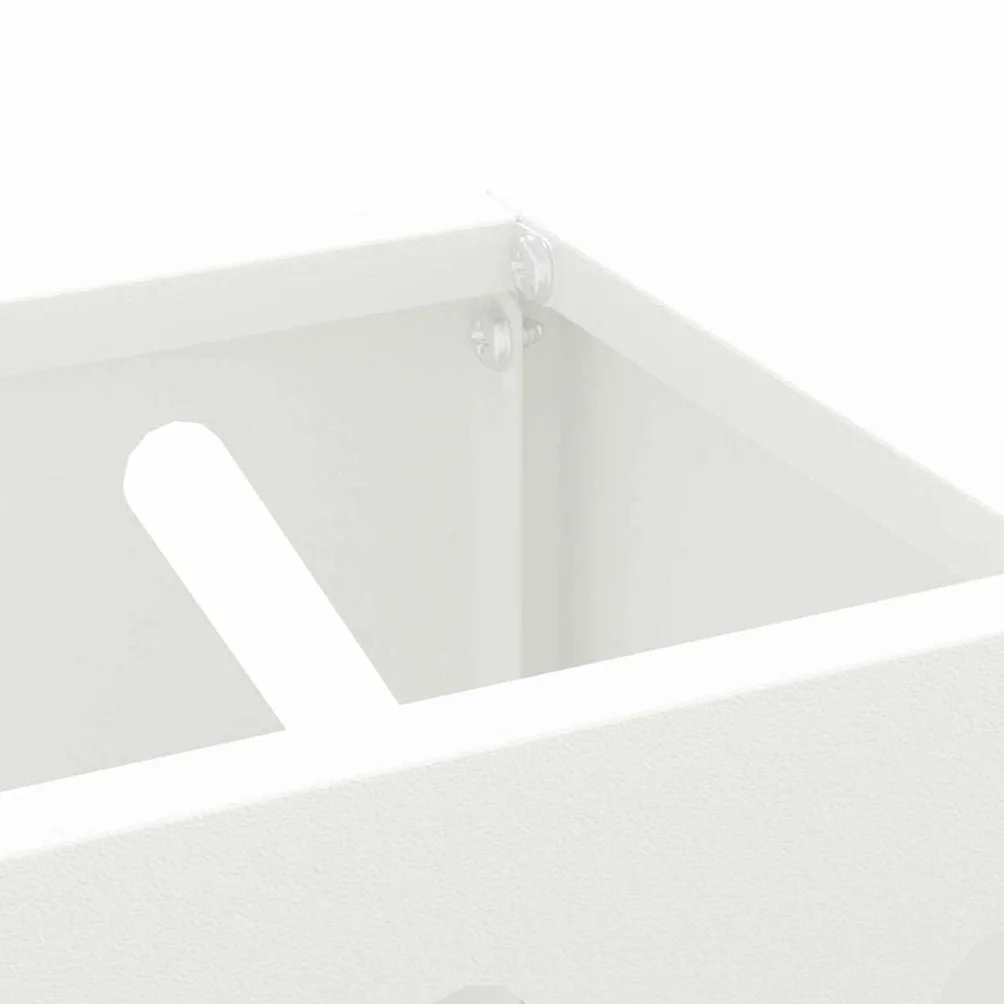 vidaXL Porte-Parapluie Blanc Acier 28x12x41 cm Moderne Design rectangulaire