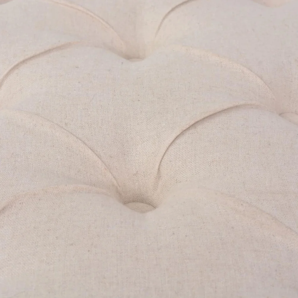 Banc Banquette de Salon Lin 110x38x48 cm Blanc Crème Bois Massif