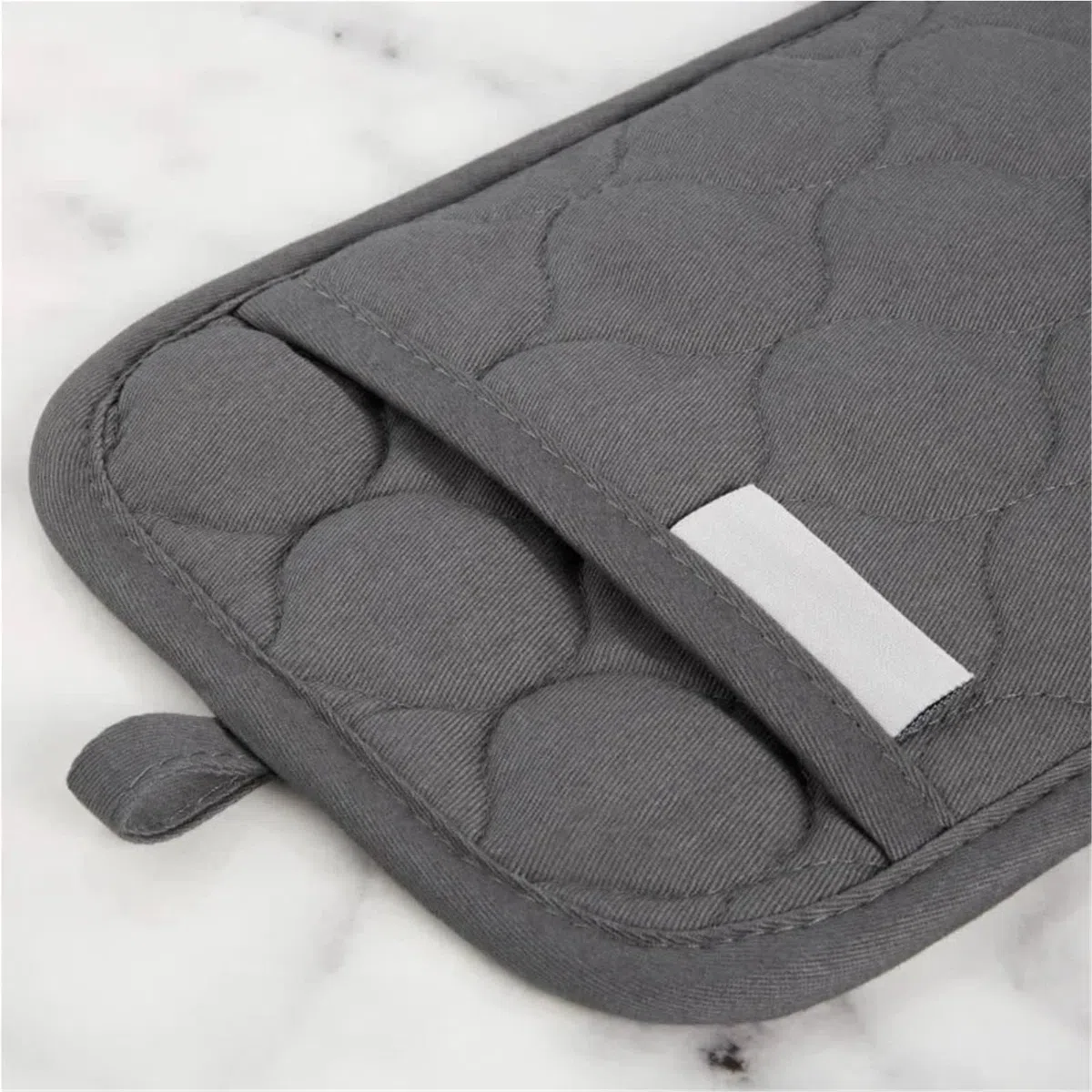 Gants De Four Gant de four matelassé en coton éponge, manique résistant à la chaleur, 16"x26", 7"x13" et 7"x10", gris Pour La Cuisson