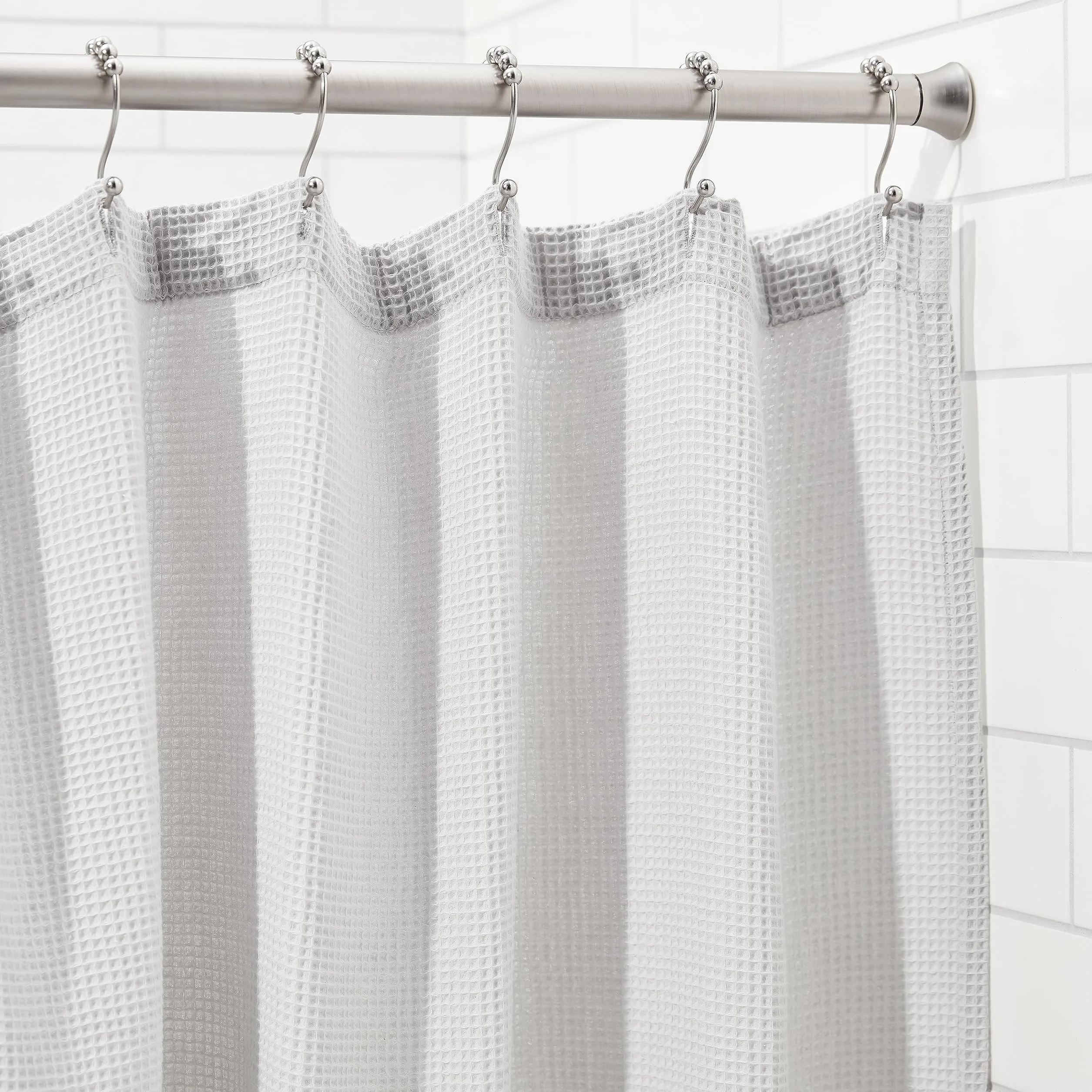 Amazon Basics Tringle de rideau de douche extensible ajustable nickel 61-91 cm