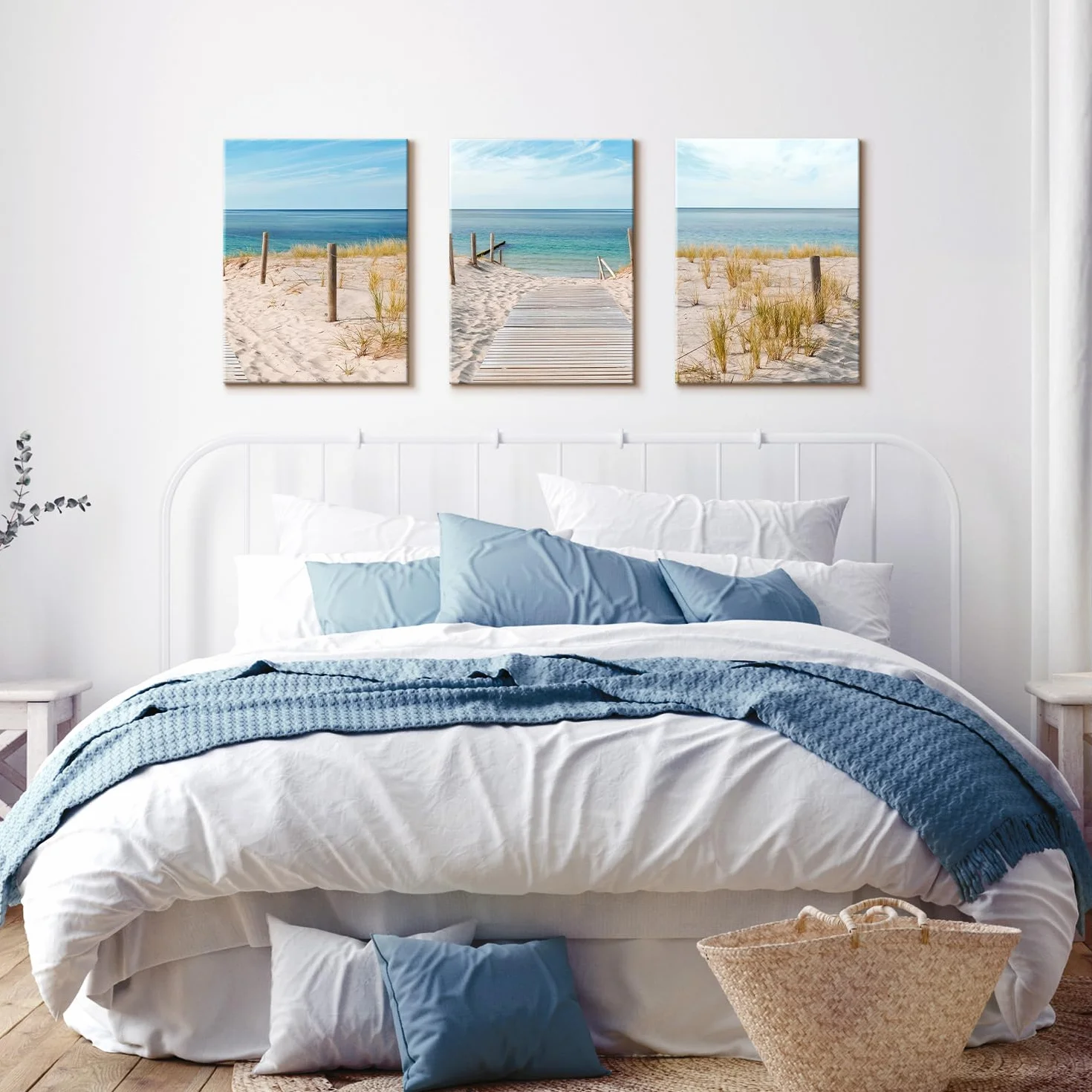 Dazzlewall Plage Murale Art Affiche 3 Pcs Ciel Bleu Mer Côte 12x16 in