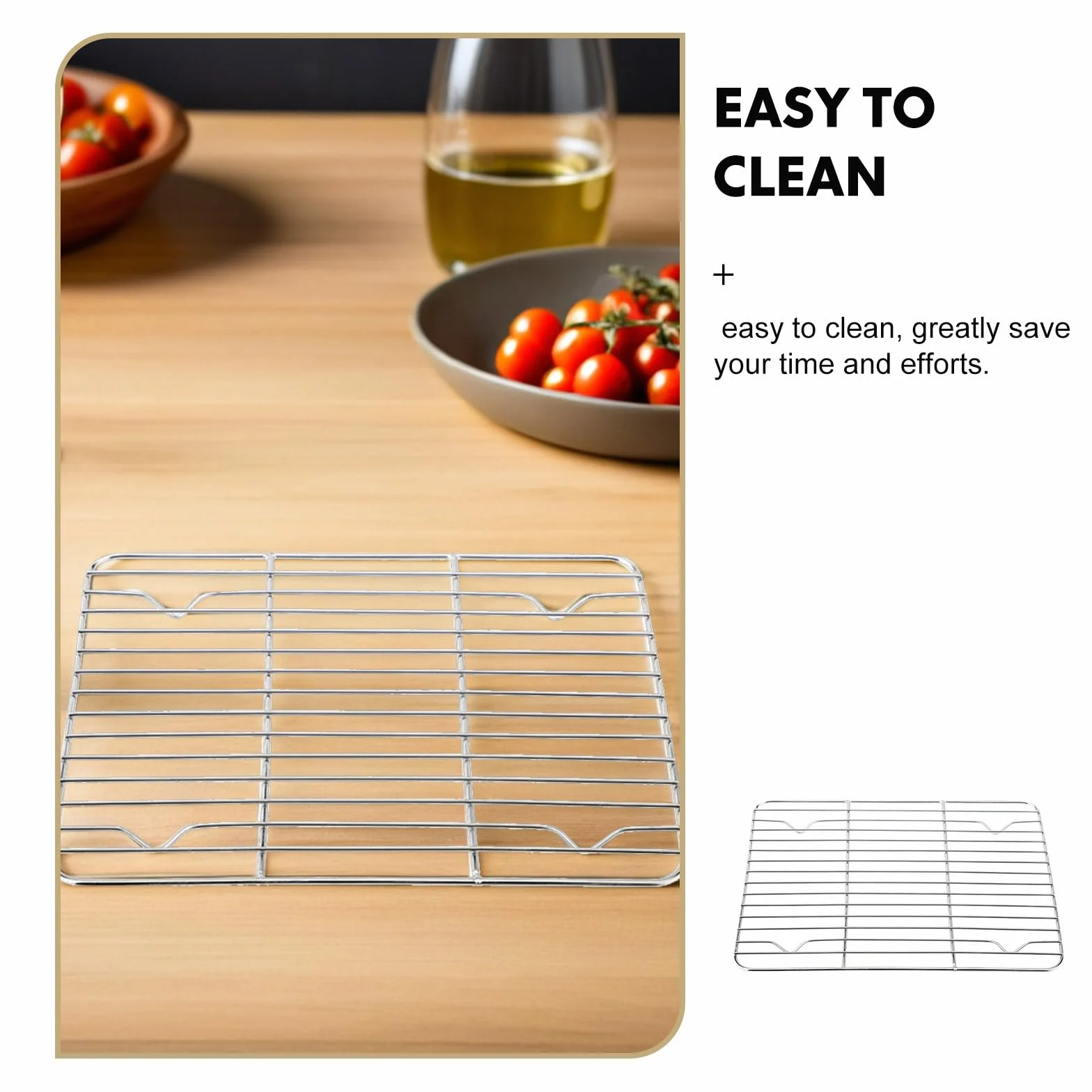 BESPORTBLE Grille De Refroidissement INOX 23x17 cm pour Air Fryer Cuiseur Vapeur