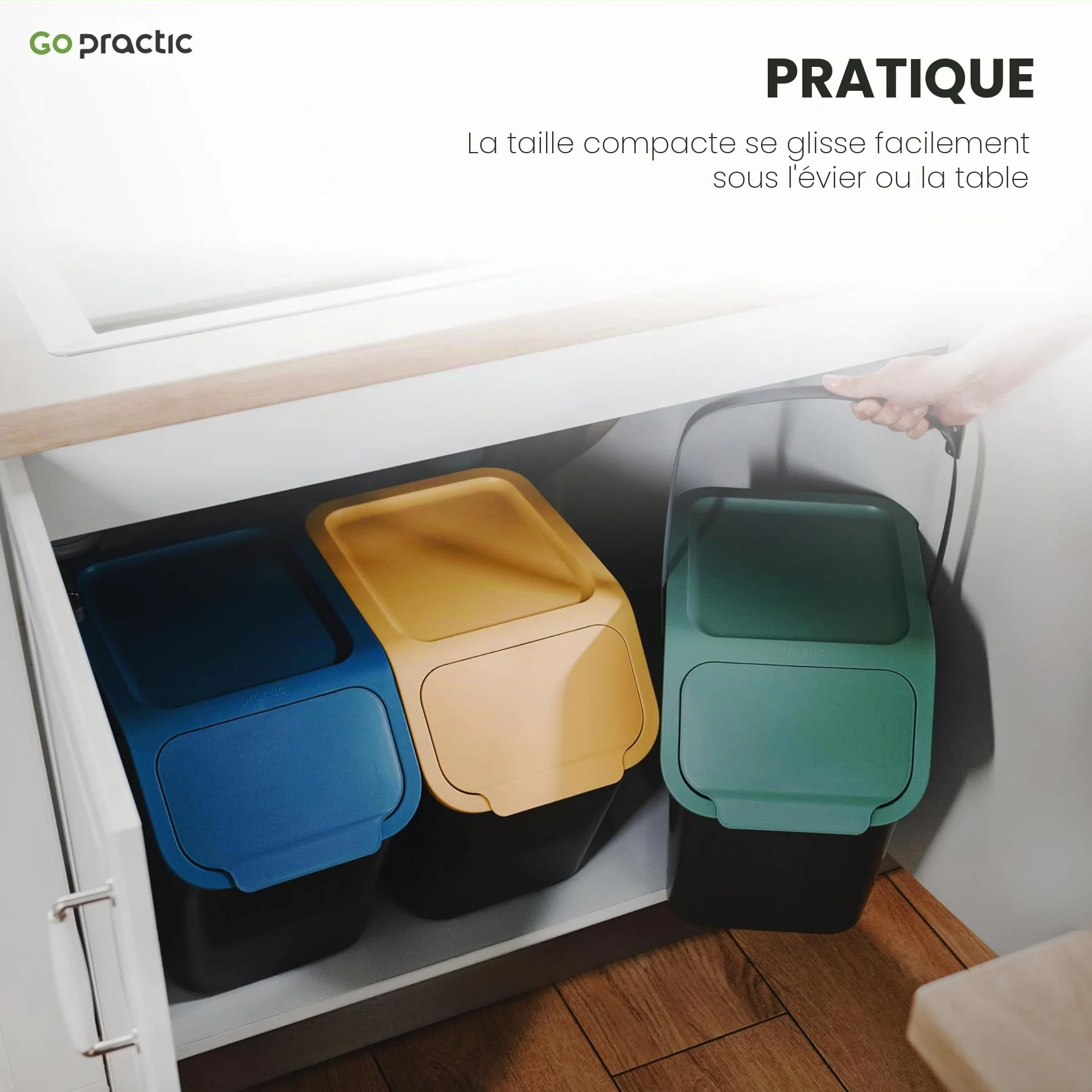 Poubelle Cuisine Tri Selectif 2 Bacs 25 litres