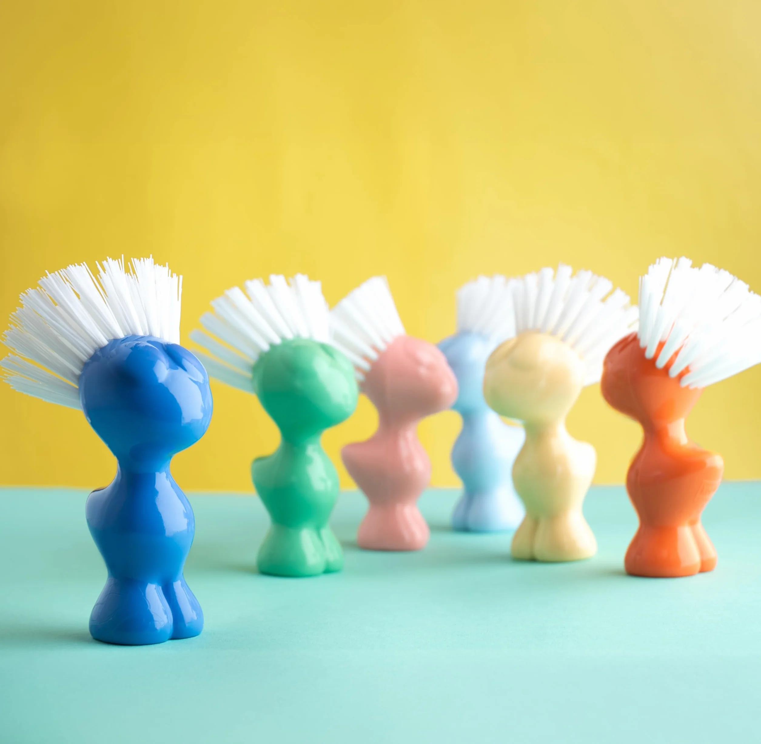 Koziol Tweetie Brosse à légumes et fruits Plastique incassable bleu fort