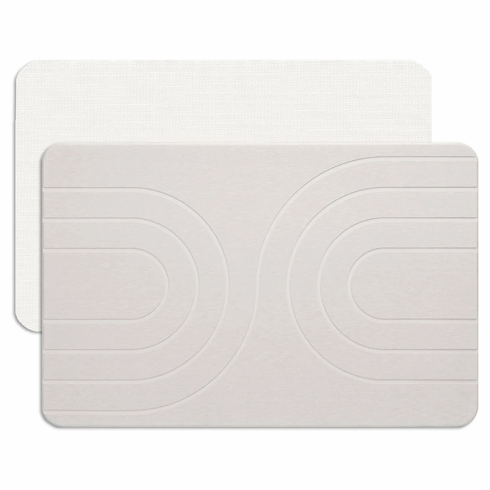 Feilifan Tapis de Bain en Pierre de Diatomite 60 x 38 cm Blanc
