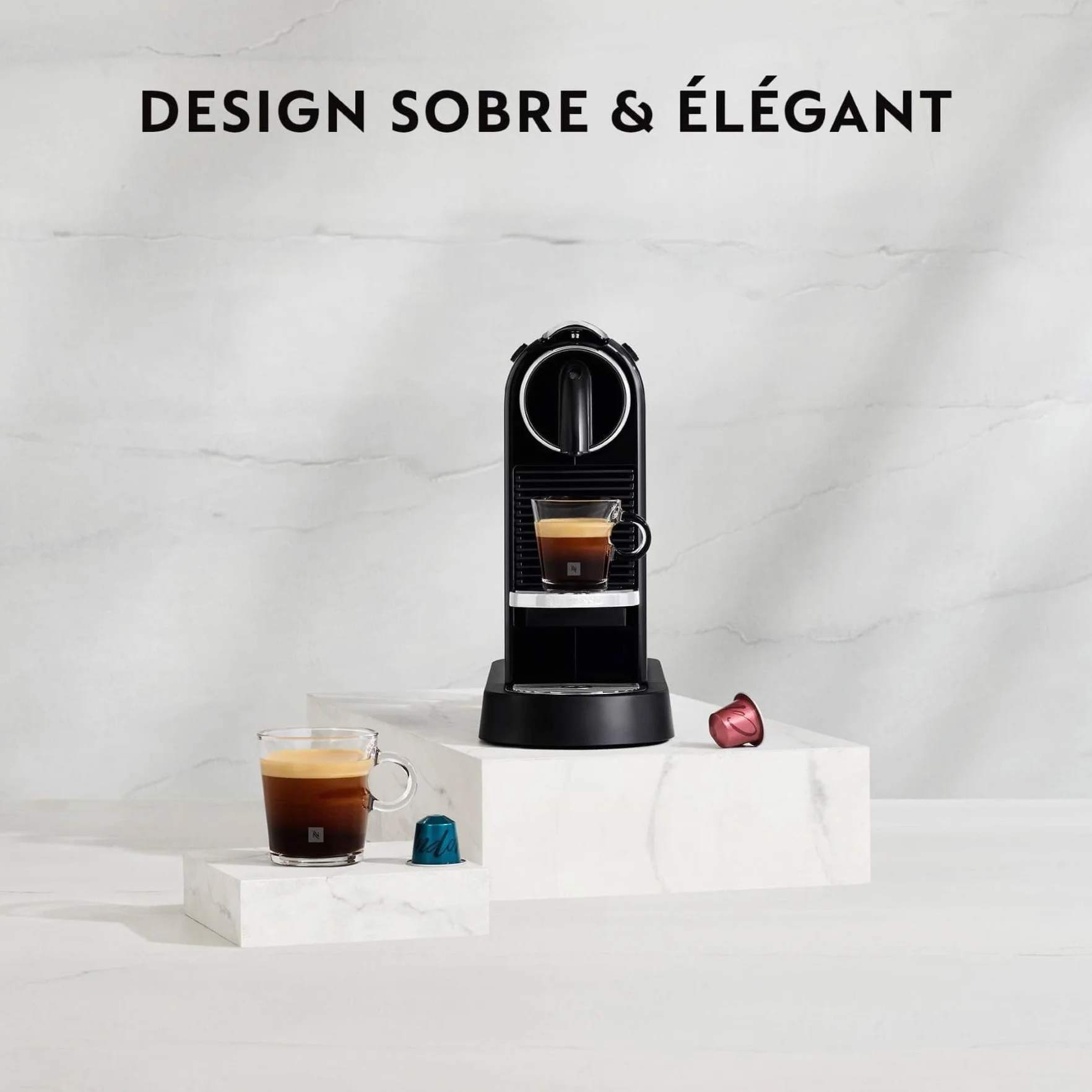 Nespresso De'Longhi Citiz Machine à Café Noir 19 Bars Expresso Lungo N167.B
