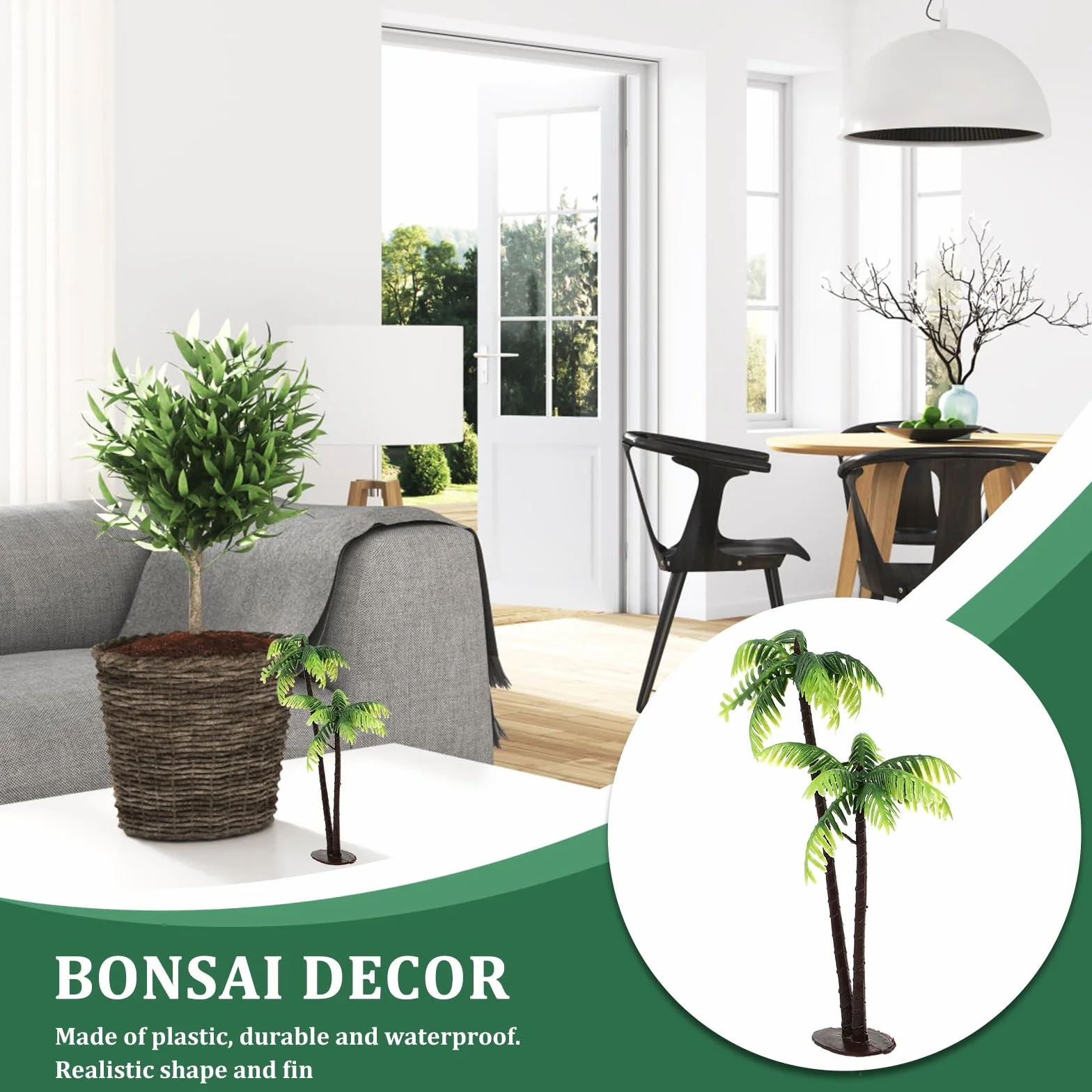 Mini Arbres Tropicaux Palmiers Artificiels pour Aquarium Décoration de Gâteau Diorama 6 Pcs