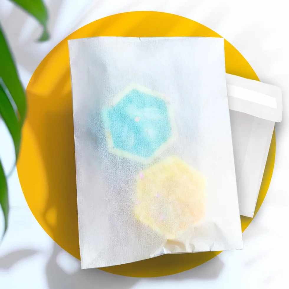 Simplelifeco 50 Sachets en Papier Glassine Autocollants 68 x 92 mm | Sachets en Papier Cristal Translucide Brillant