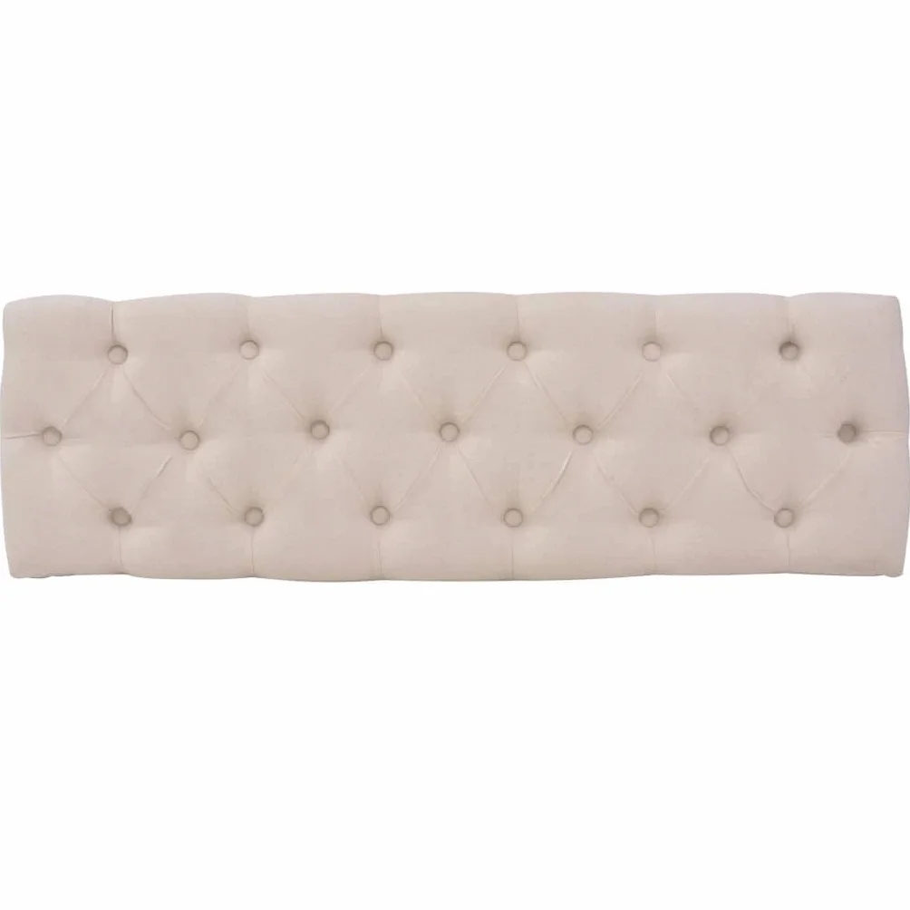Banc Banquette de Salon Lin 110x38x48 cm Blanc Crème Bois Massif