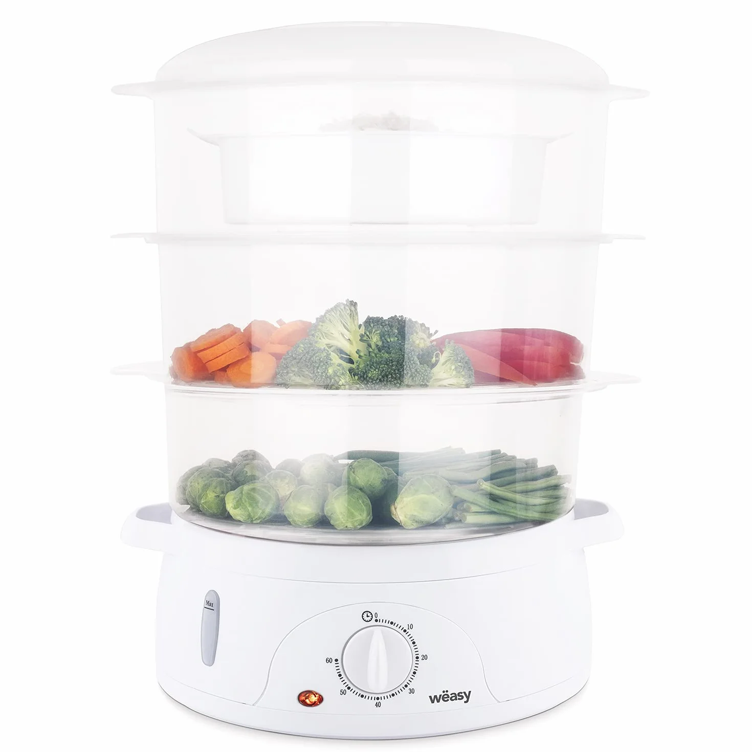 Cuiseur Vapeur Électrique VEGE8 Multifonction 9L 3 Niveaux Amovibles Minuteur 60min