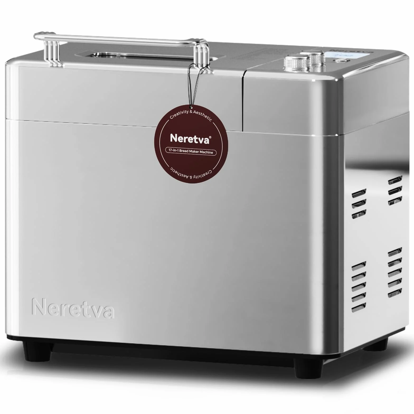 Neretva Machine à Pain Silencieuse Double Chauffage 1000G Bol Céramique Antiadhésif 17 Programmes Sans Gluten