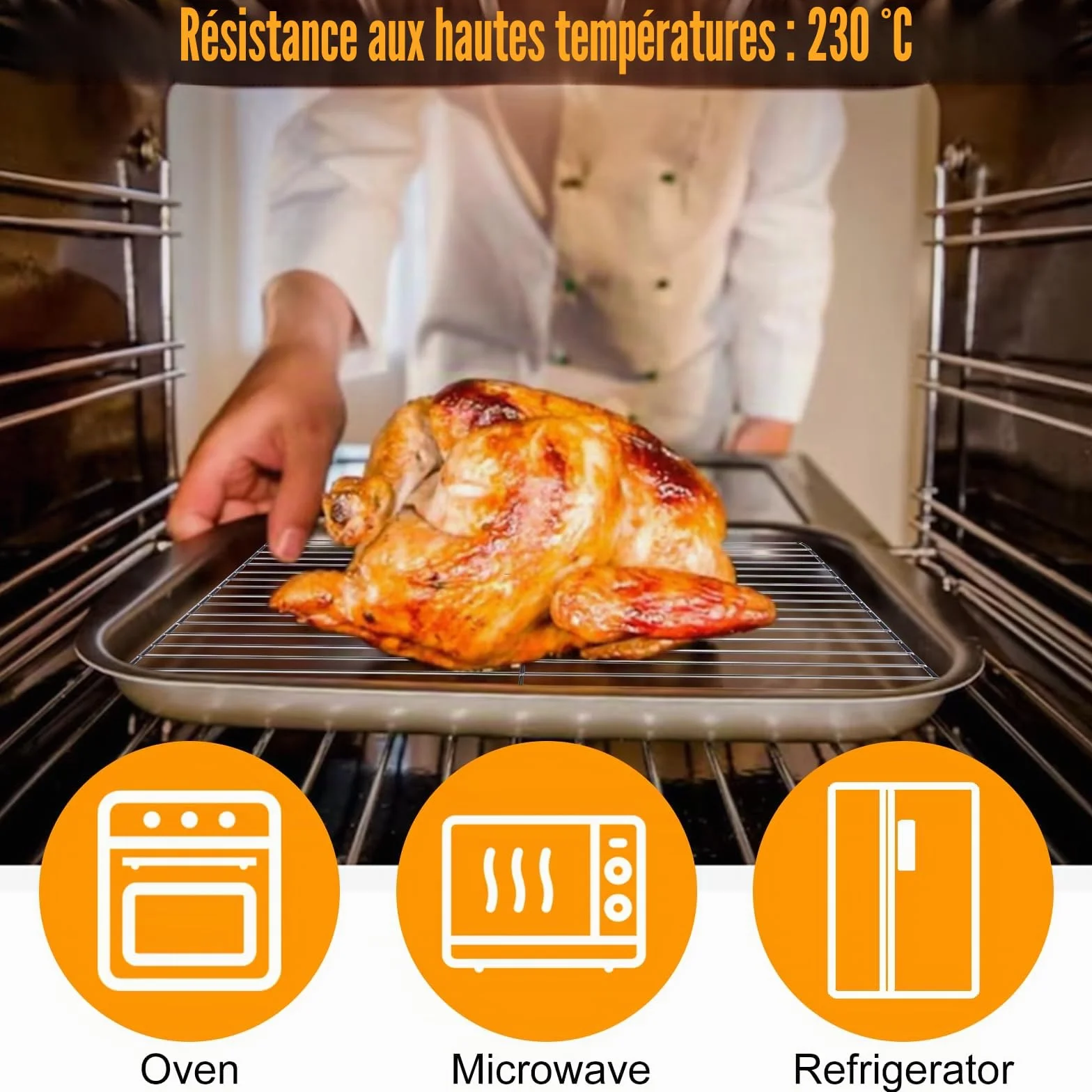Grille Patisserie Acier Inoxydable 31x20x1.5 cm Refroidissement Rectangulaire