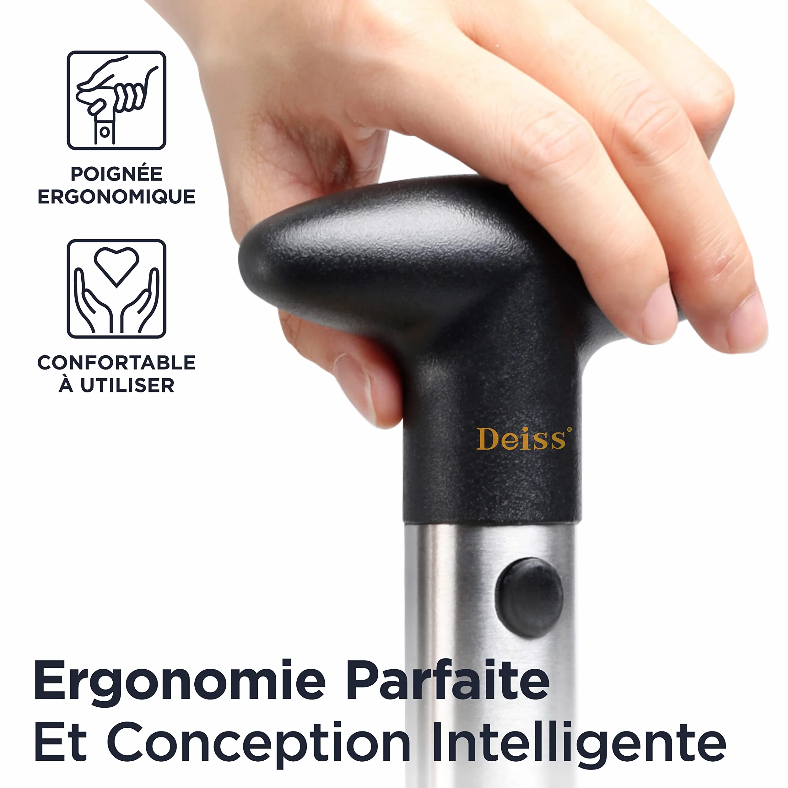 Deiss PRO Dévideur d’Ananas Coupe-Ananas 2 en 1 Acier Inoxydable