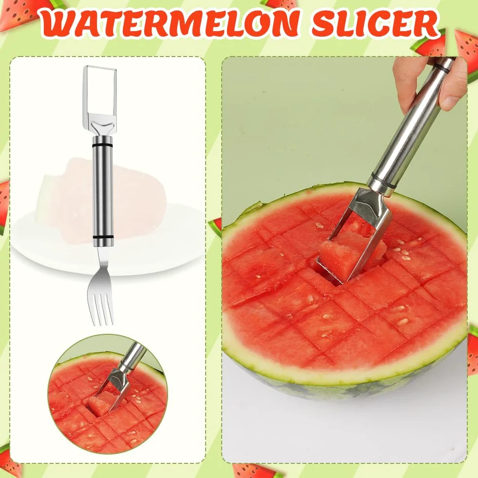Coupe Fruits 2 en 1 Acier Inoxydable Cuillère à Melon Outil Double Tête OSDUE