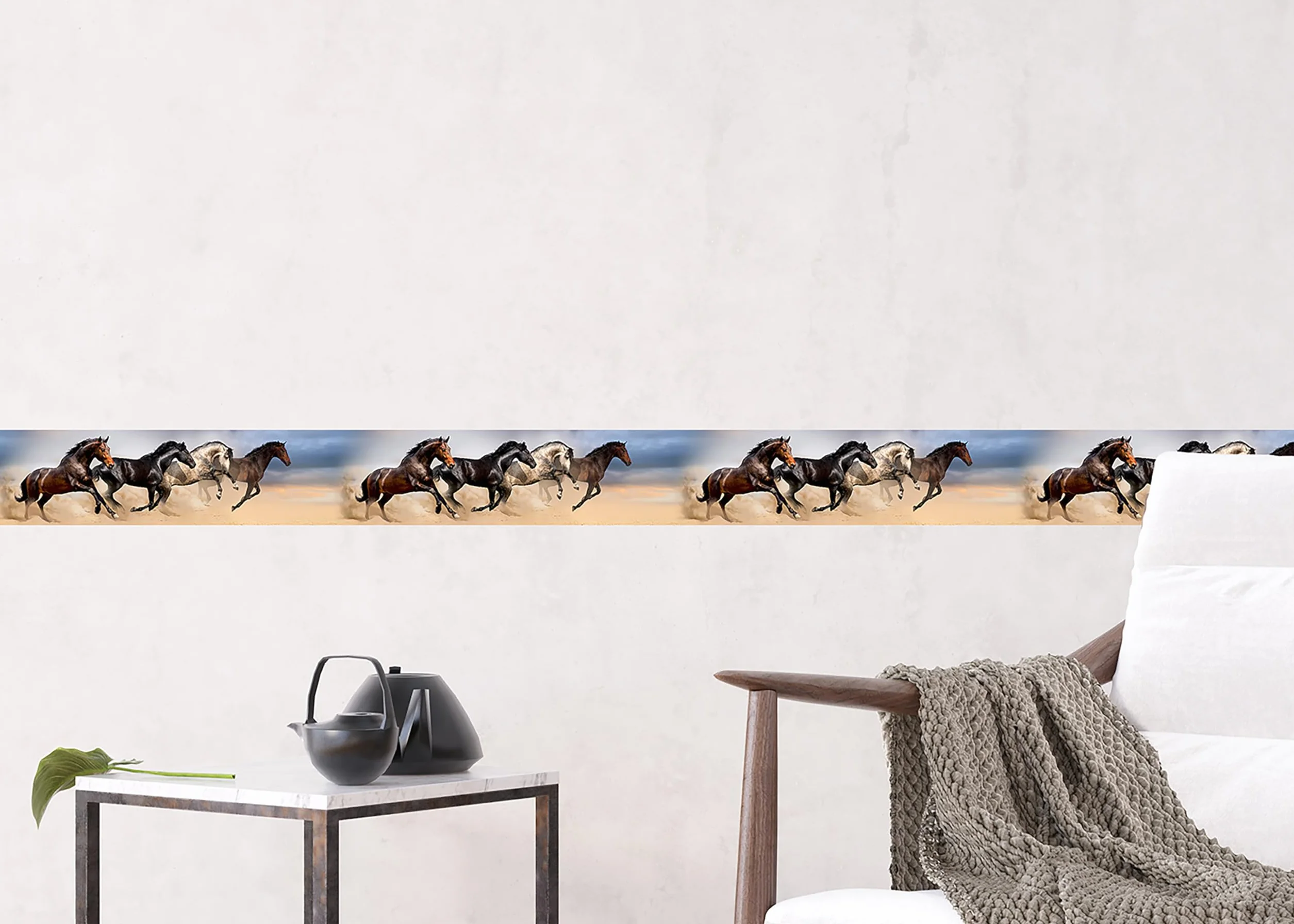 Sticker Mural Frise Autocollante Chevaux AG Design 0,14 x 5 m