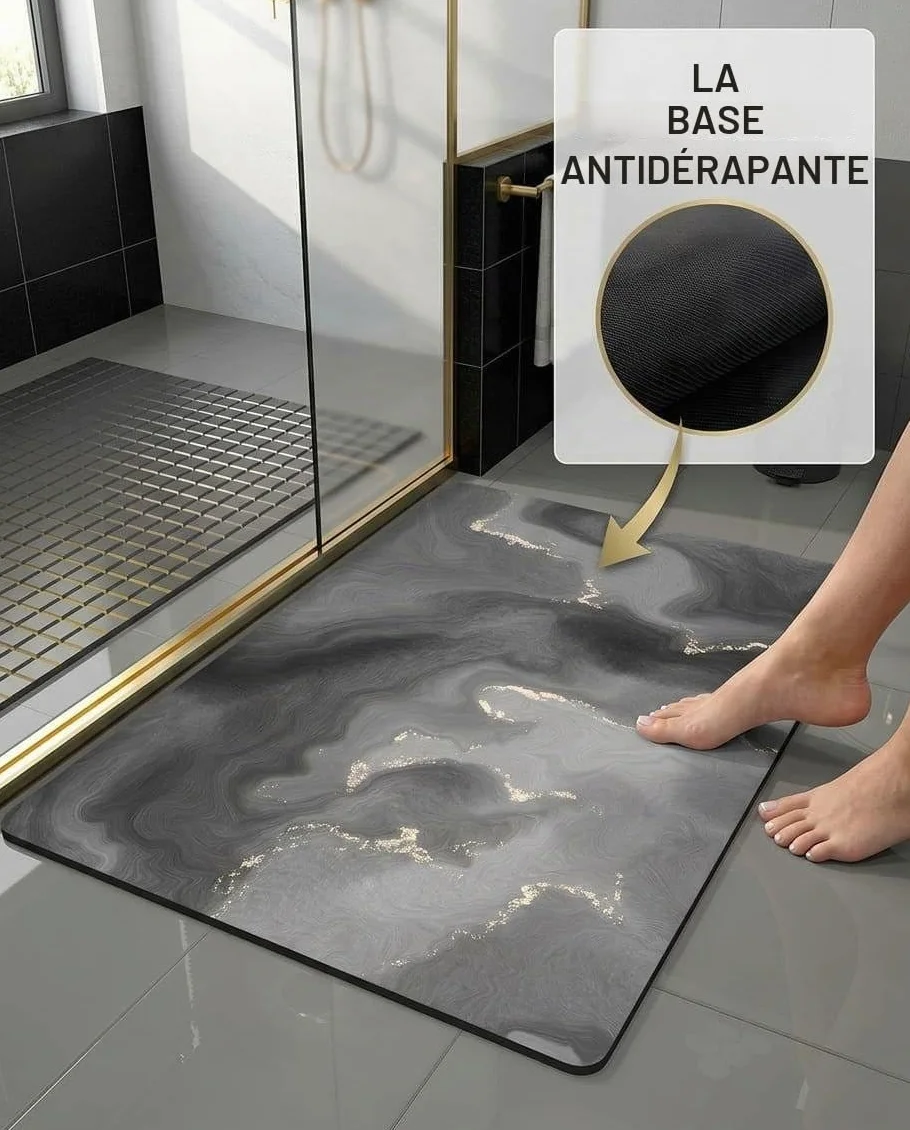 Tapis de Bain en Pierre de Diatomée Super Absorbant et Antidérapant