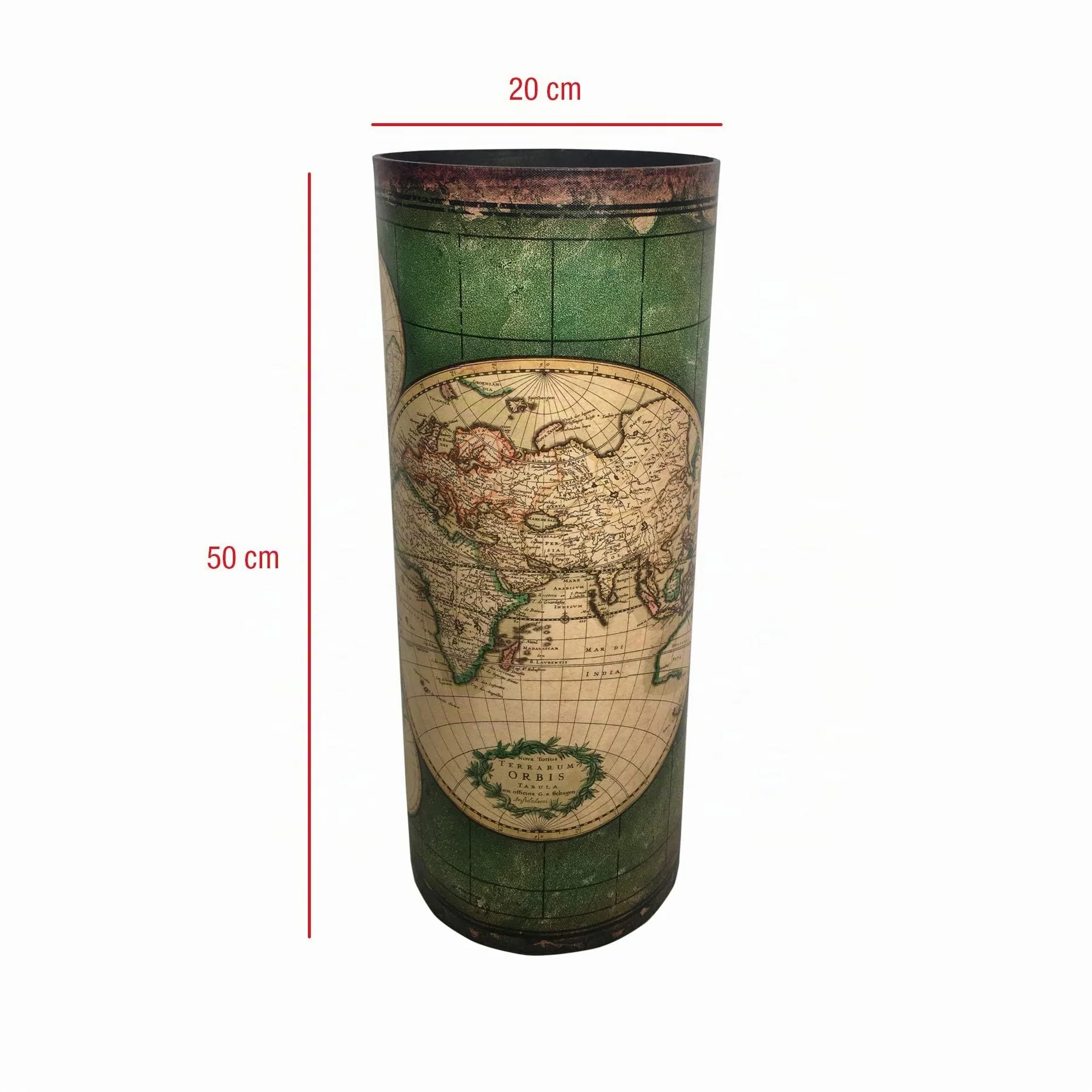 Rebecca Mobili Porte-Cannes de Marche Stockage de Parapluie Vert Beige Canvas 49,5 x 20 x 20 cm