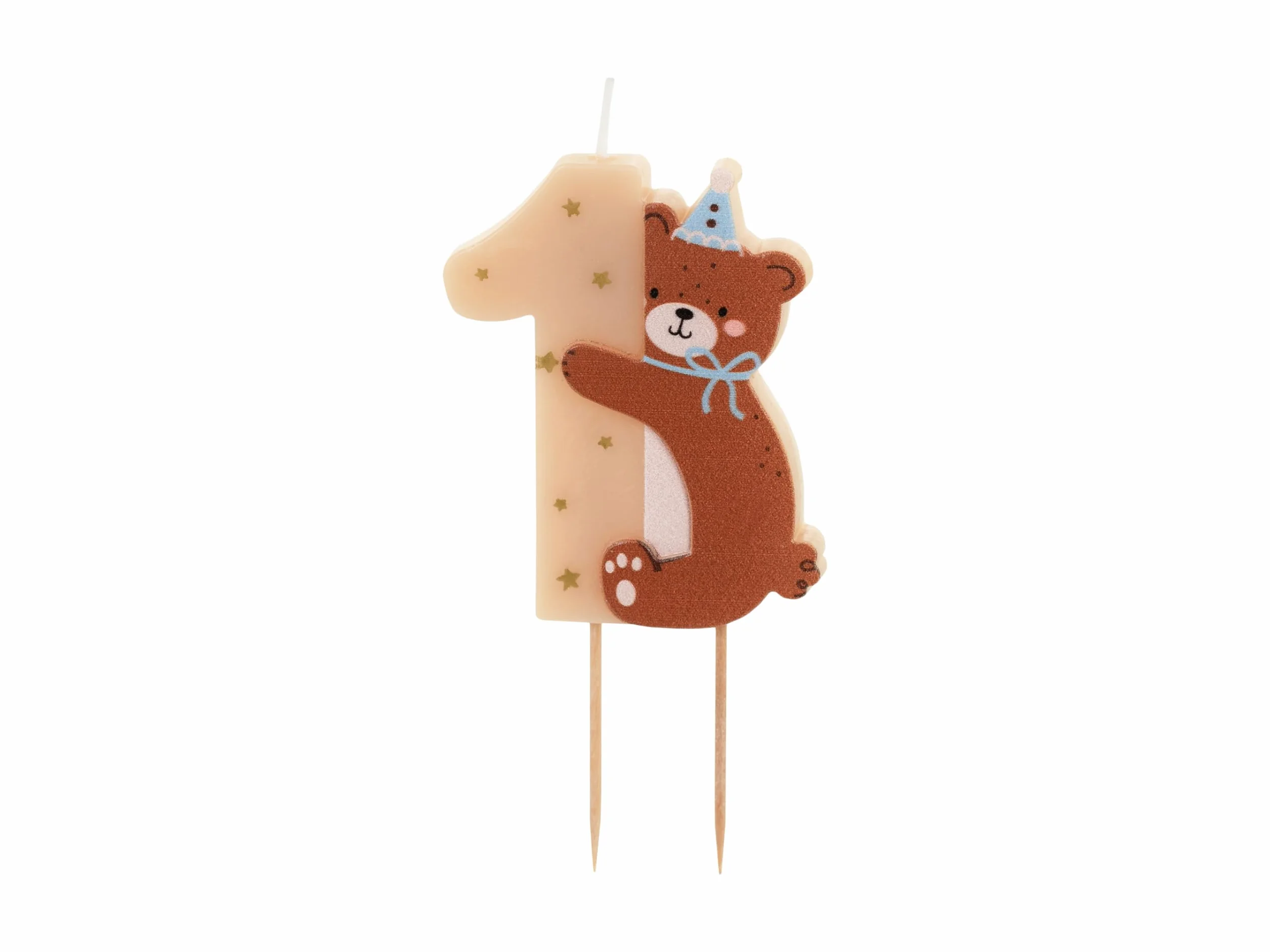 Bougeoir en forme de 1 avec ours premier anniversaire bougie pour gâteau
