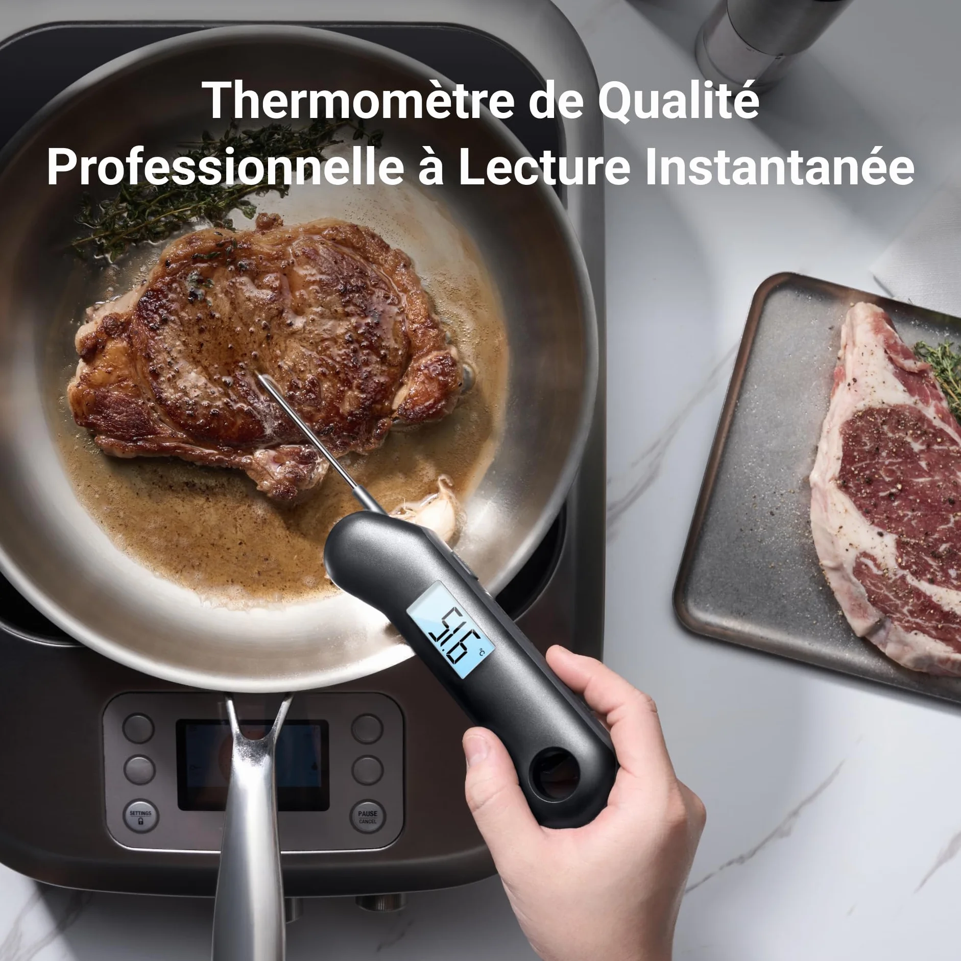ThermoMaven F1 Turbo Thermomètre de Cuisine Numérique, 0,5s Lecture Instantanée, Précision ±0,3°C, Étanche IP67
